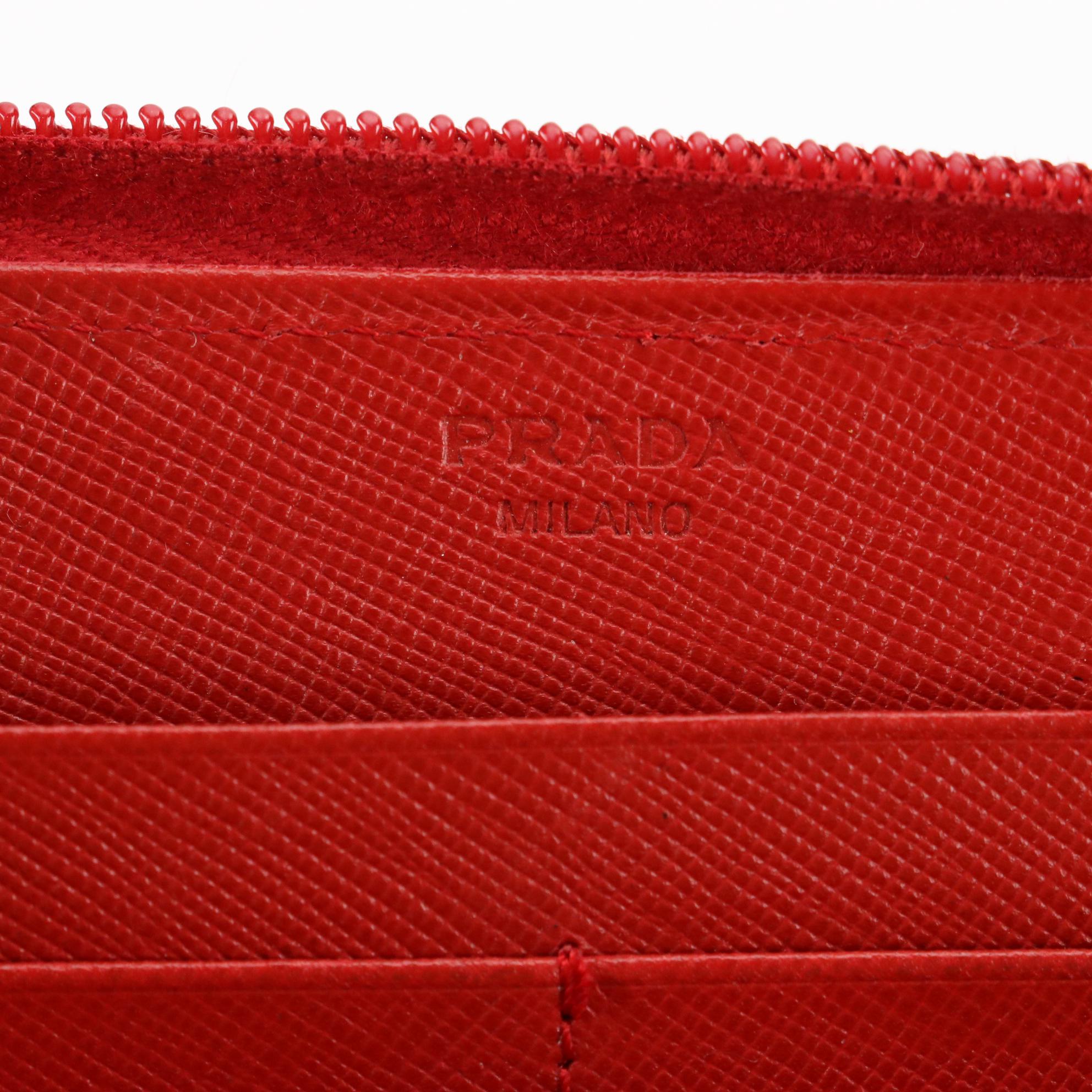 Prada Zip Around Wallet in Saffiano Leather