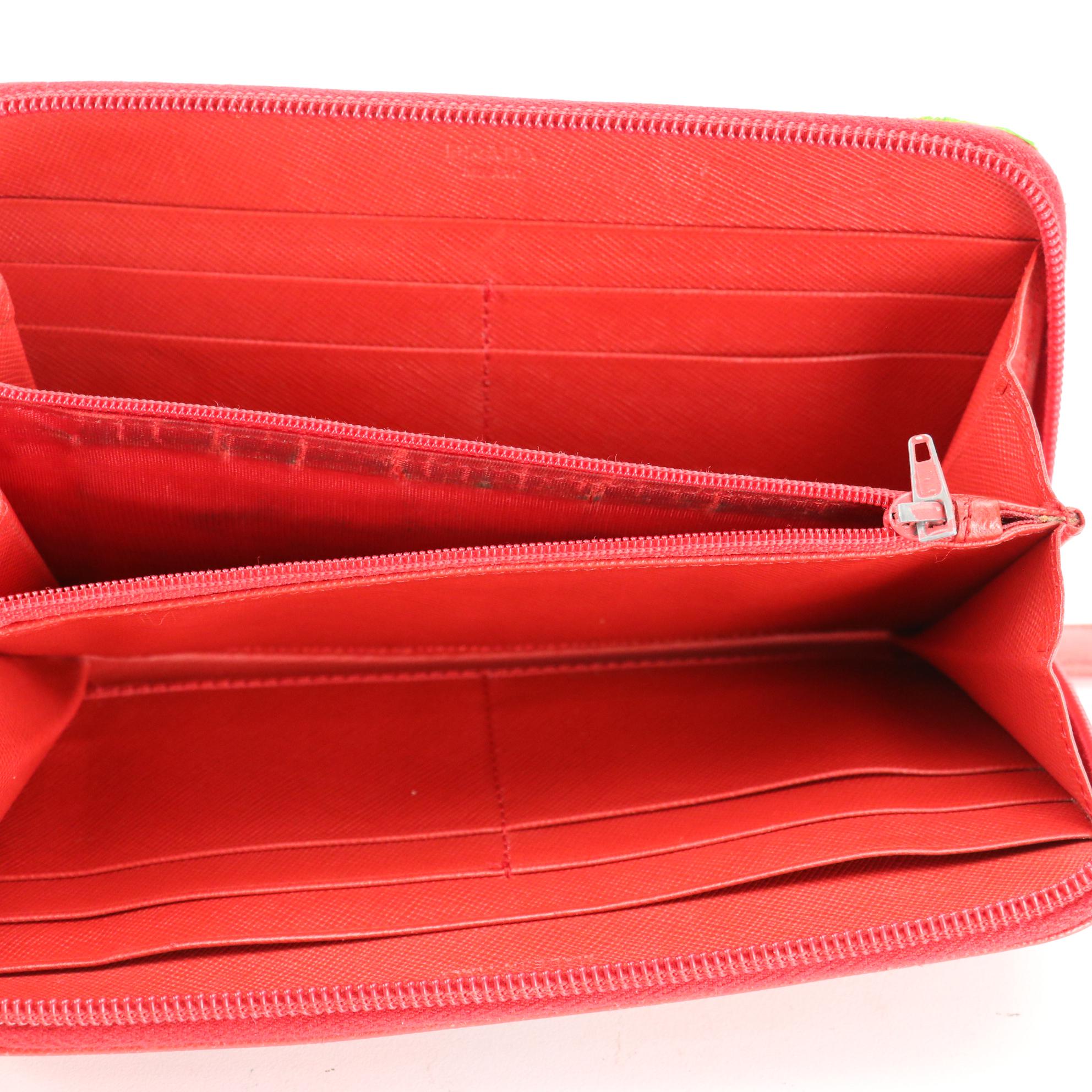 Prada Zip Around Wallet in Saffiano Leather
