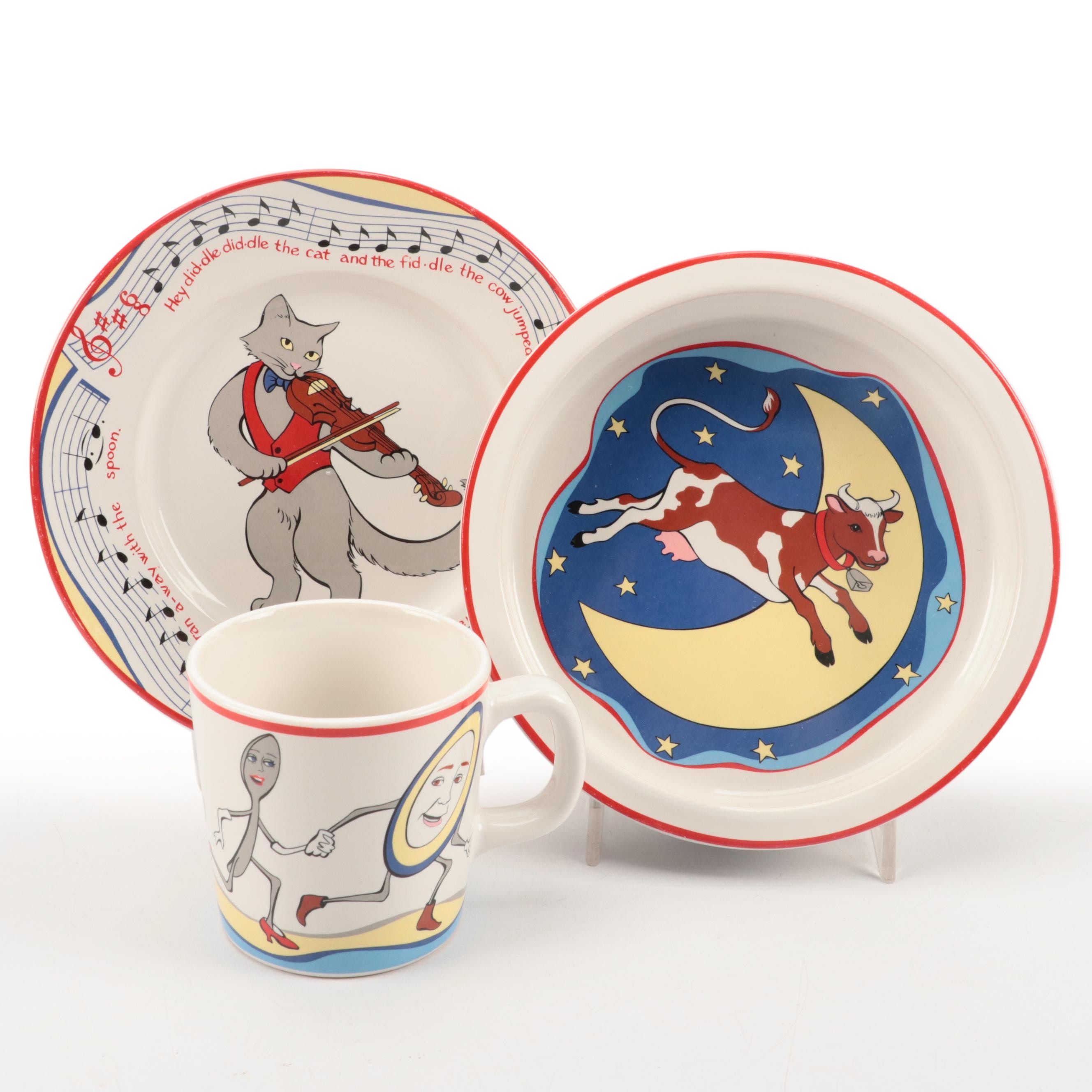 Tiffany & Co. "Hey Diddle Diddle" Ceramic Child's Dinnerware Set