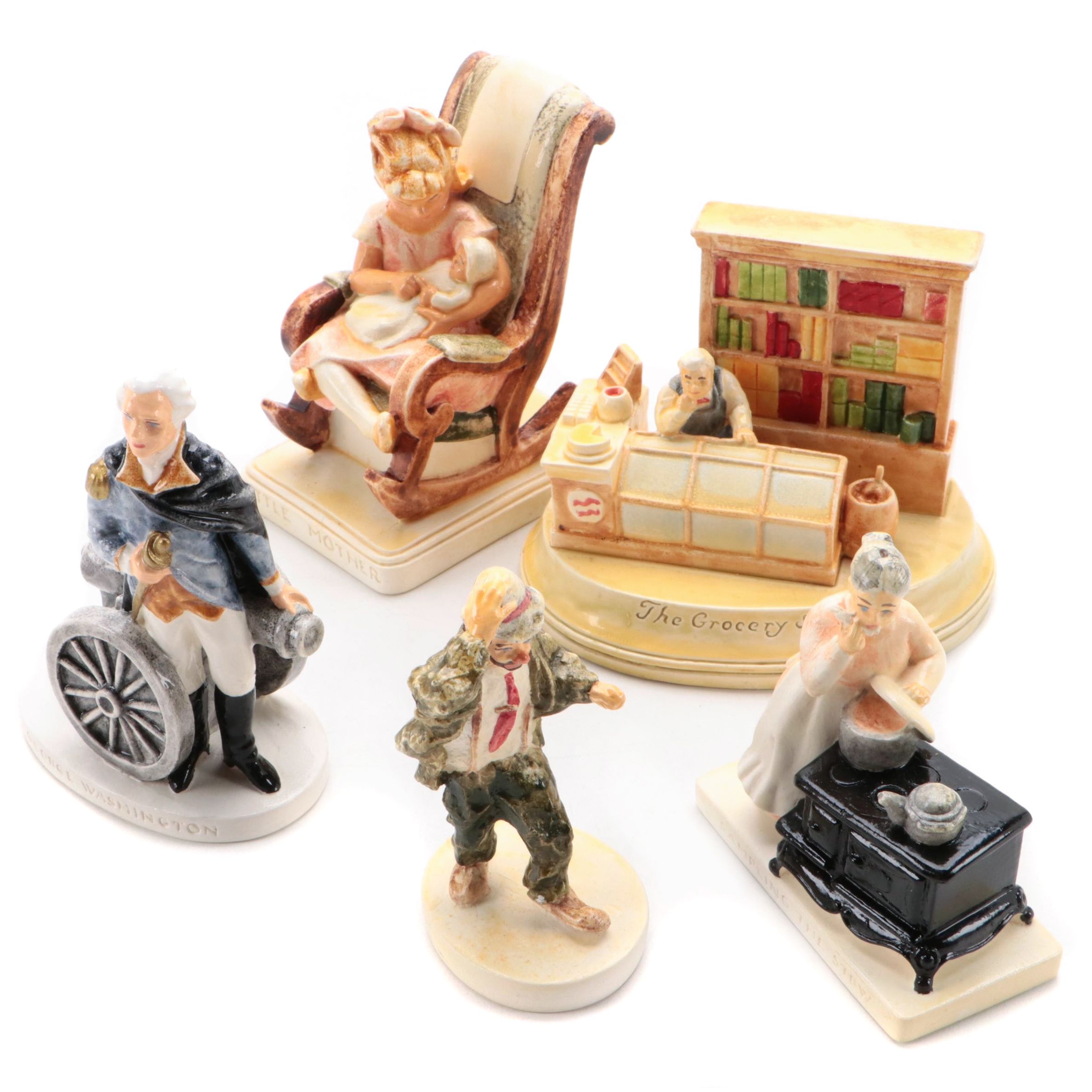 Signed Sebastian "George Washington" Ceramic Figurine and More