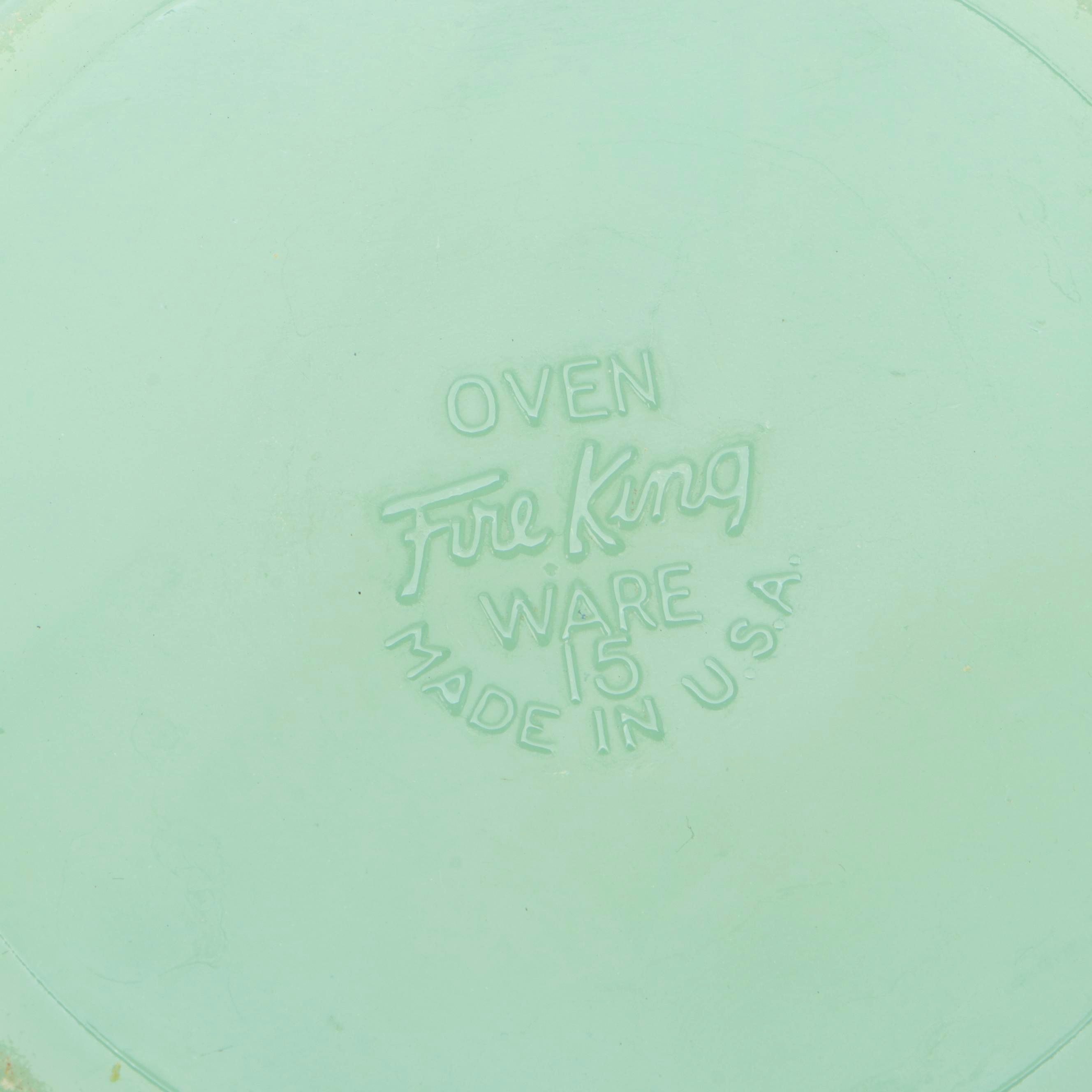 Anchor Hocking Fire King "Swirl Jadeite Shell" Mixing Bowls, 1960s