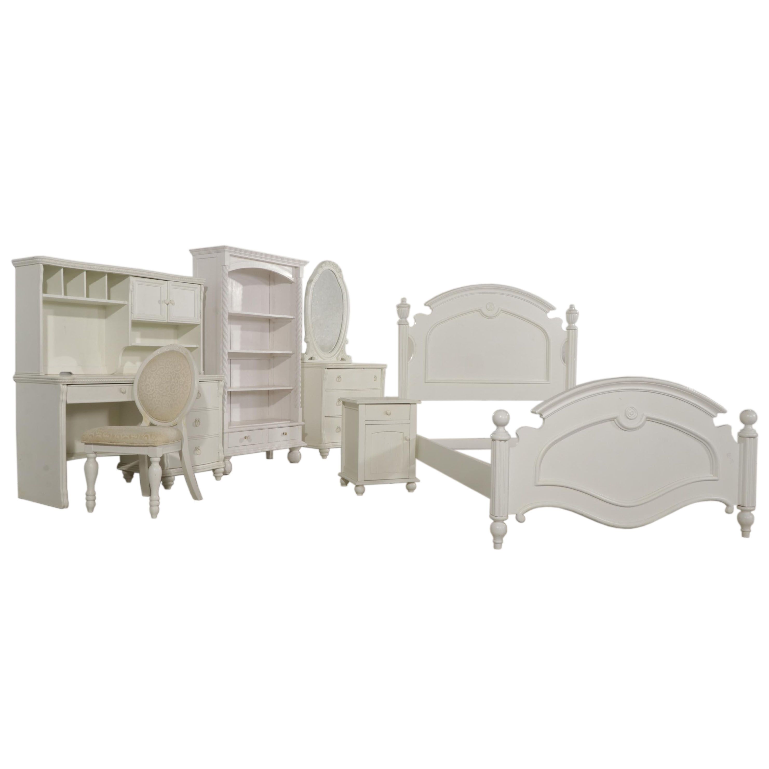 American Signature White-Painted Wooden Bedroom Suite