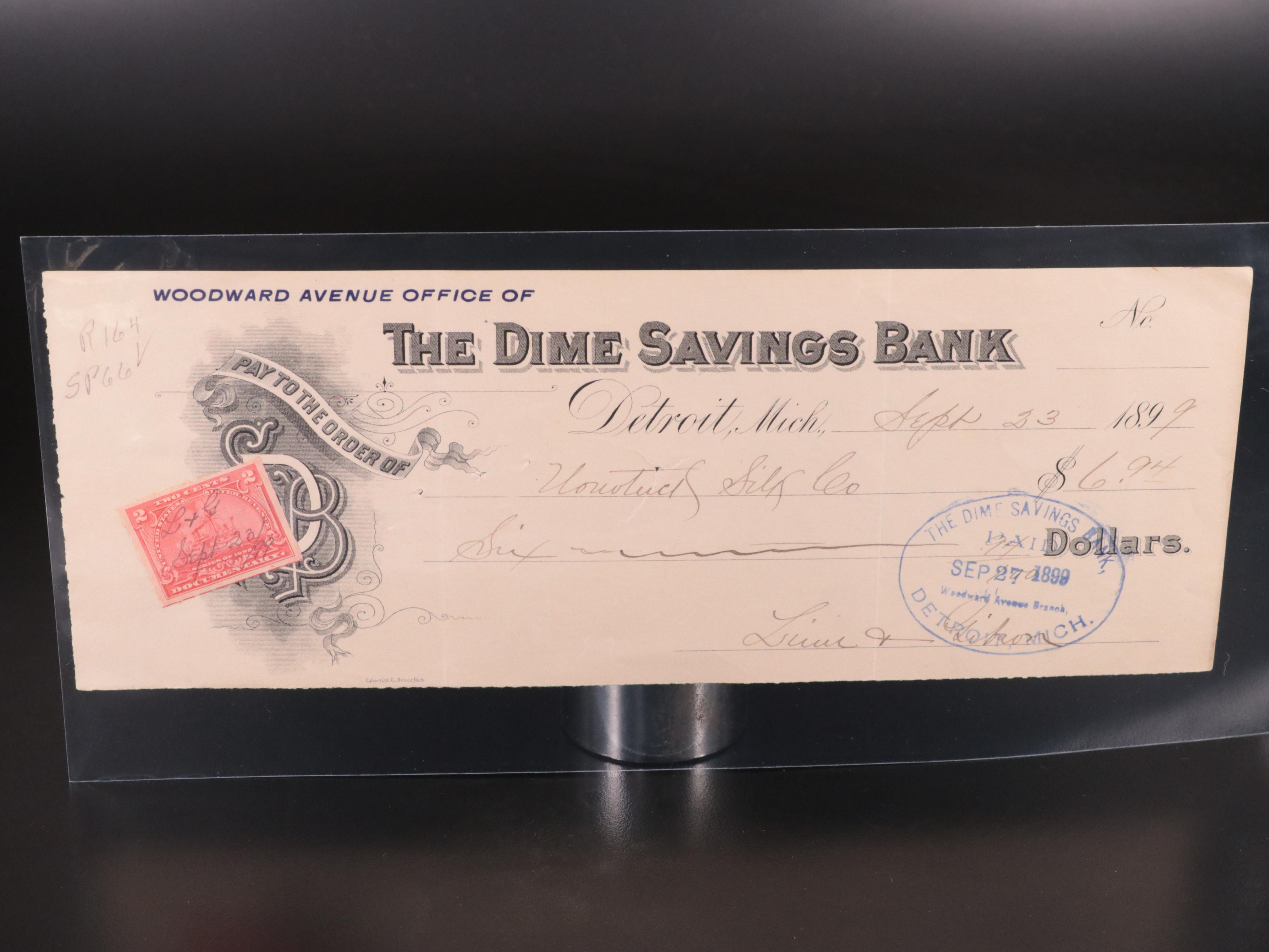 Collection of Antique Checks, 1870s to 1930s