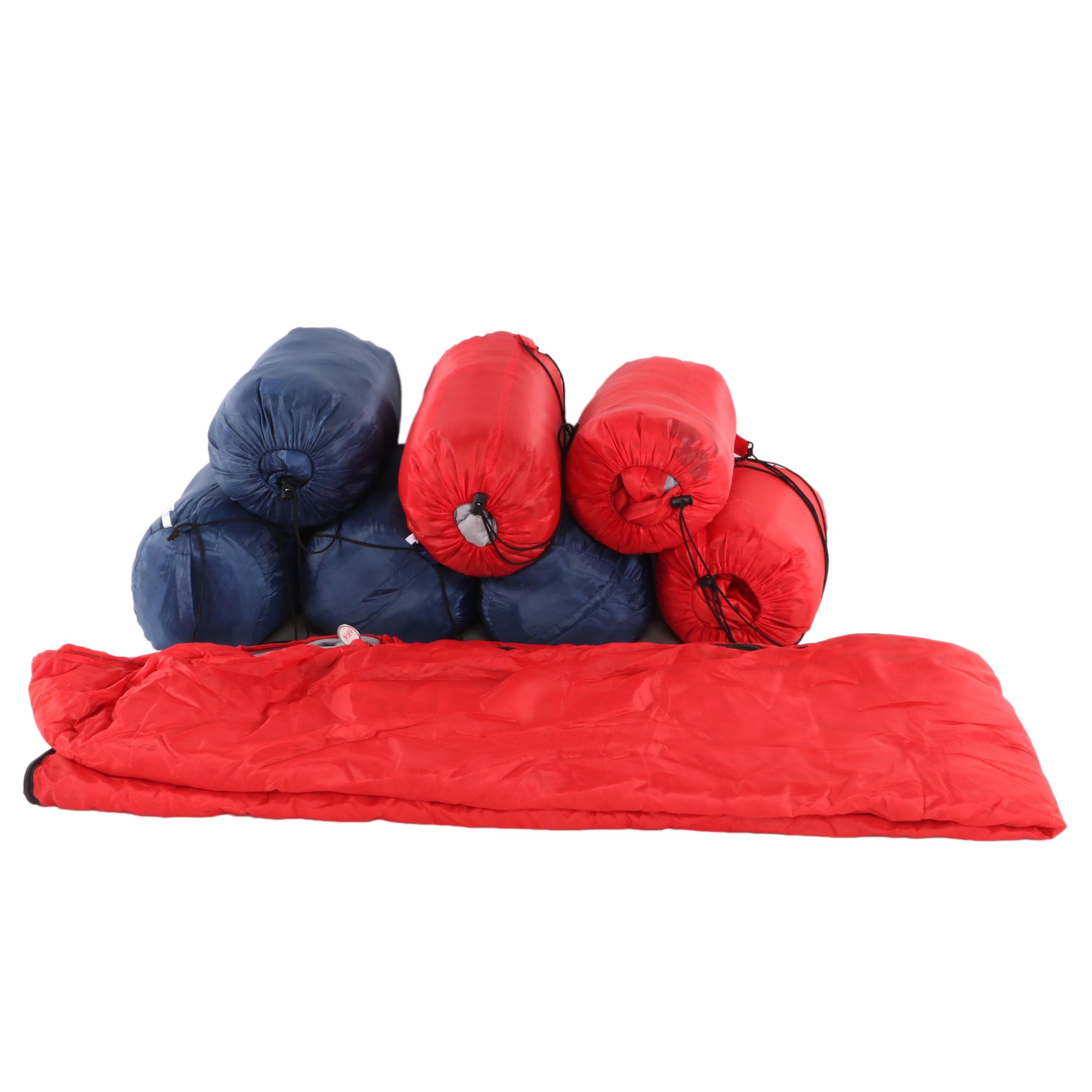 Red and Blue Nylon Sleeping Bags