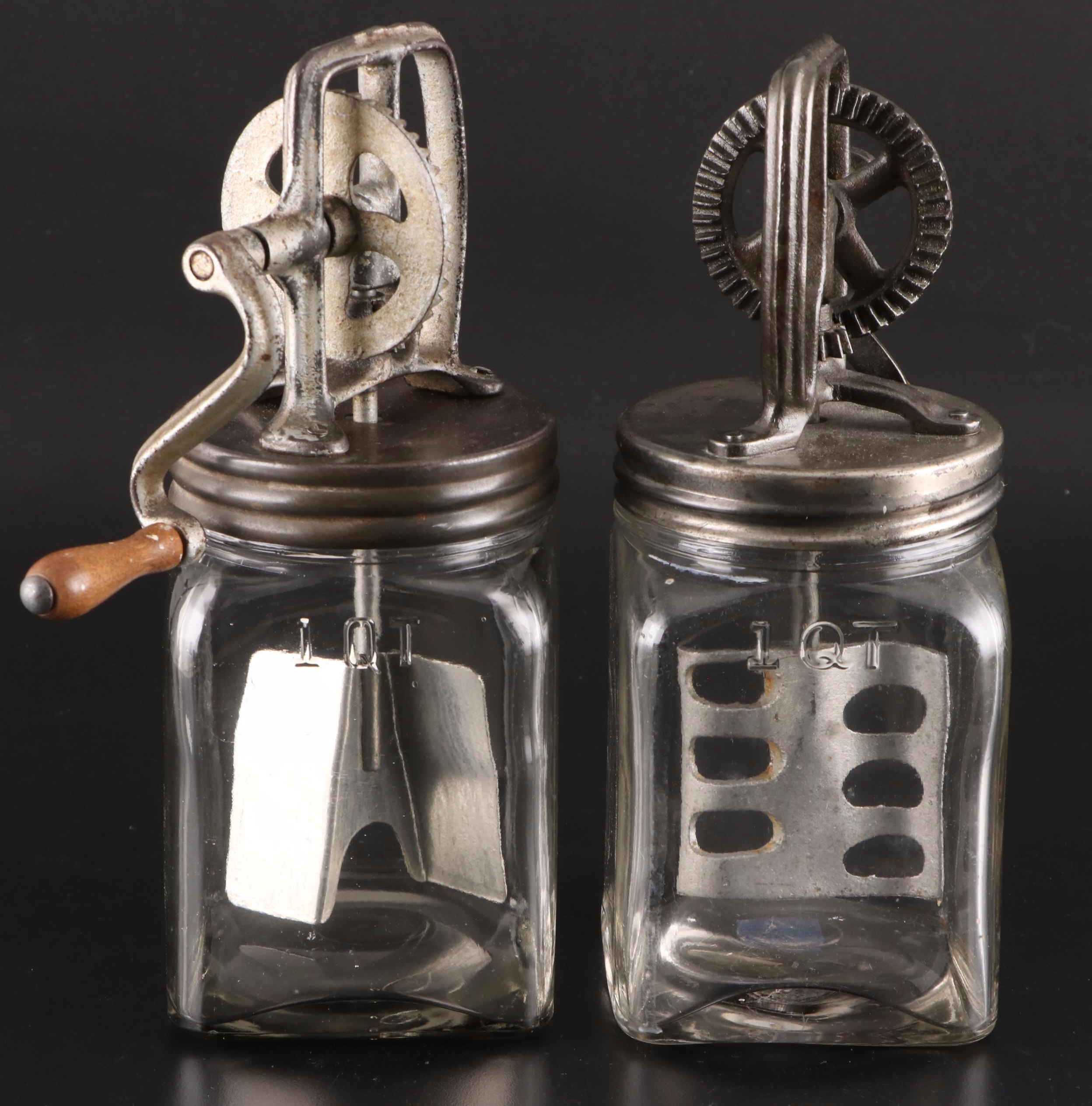 Dazey Churn and Hazel-Atlas Primitive Butter Churns, Early to Mid 20th