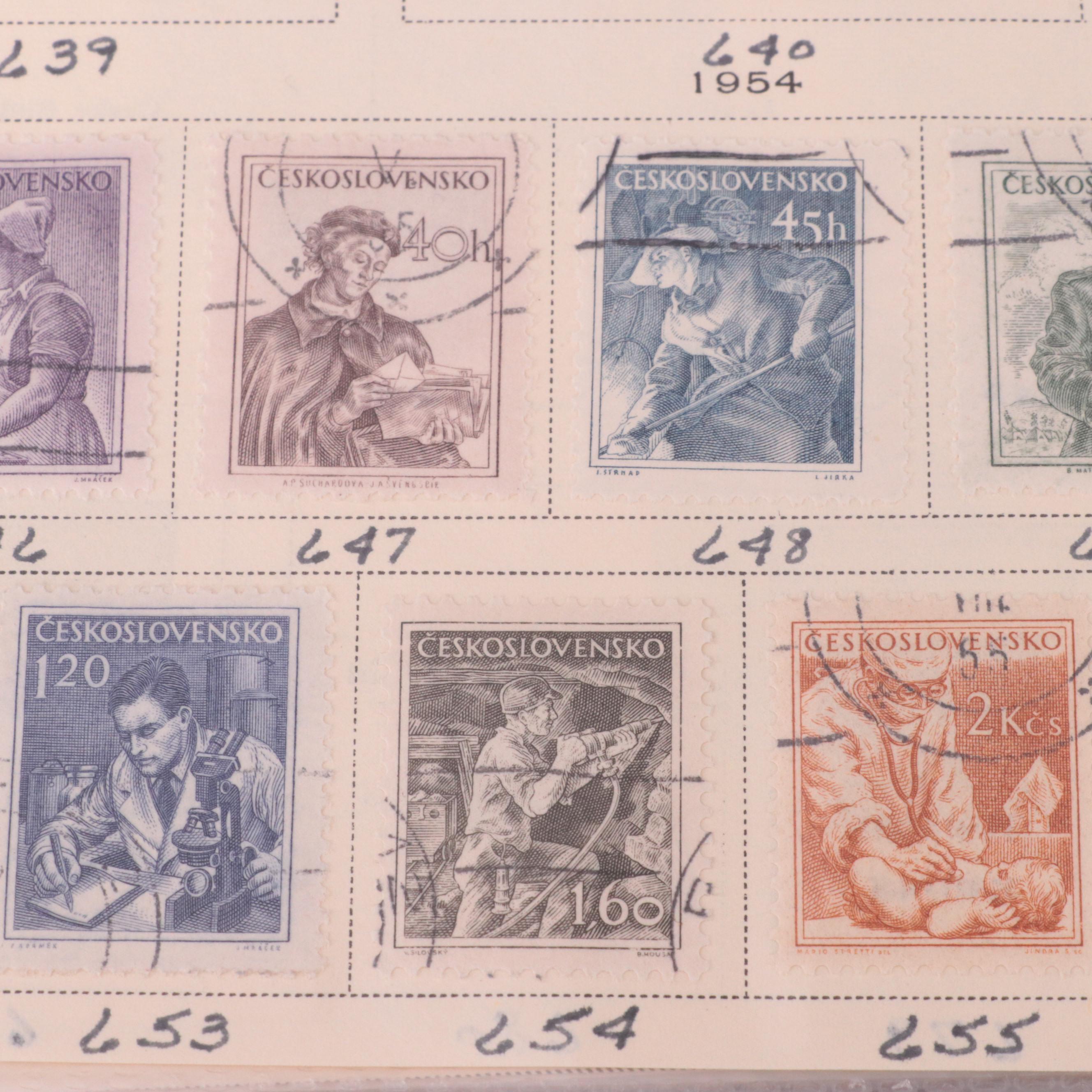 Large Postage Stamp Collection from Czechoslovakia