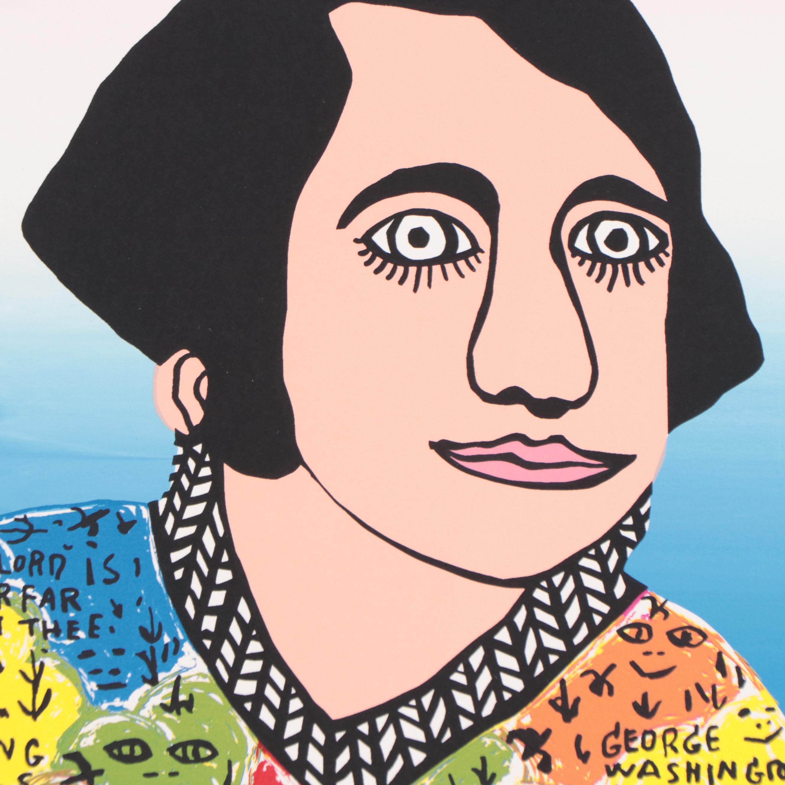 Howard Finster Serigraph "Young George," Circa 1988
