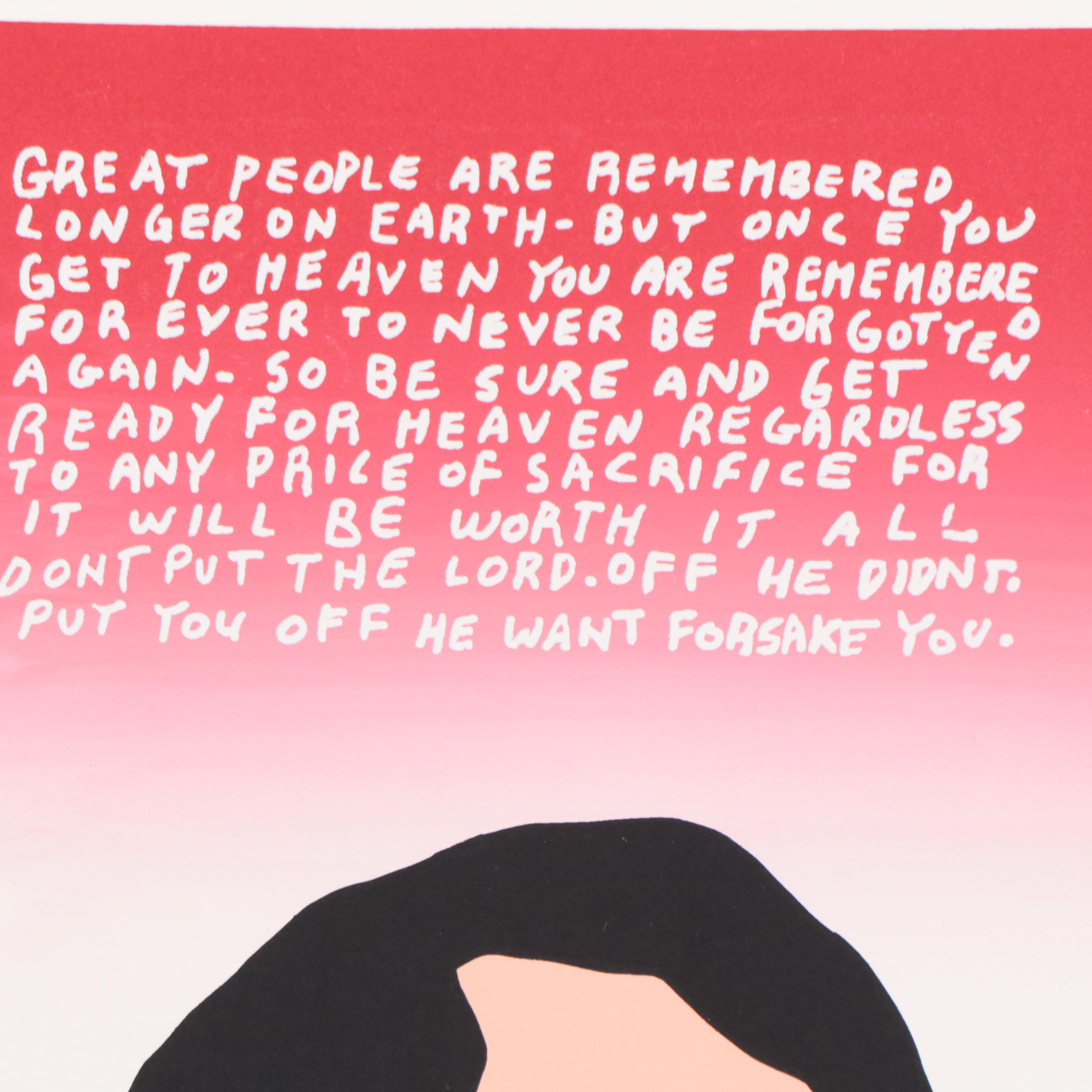 Howard Finster Serigraph "Young George," Circa 1988