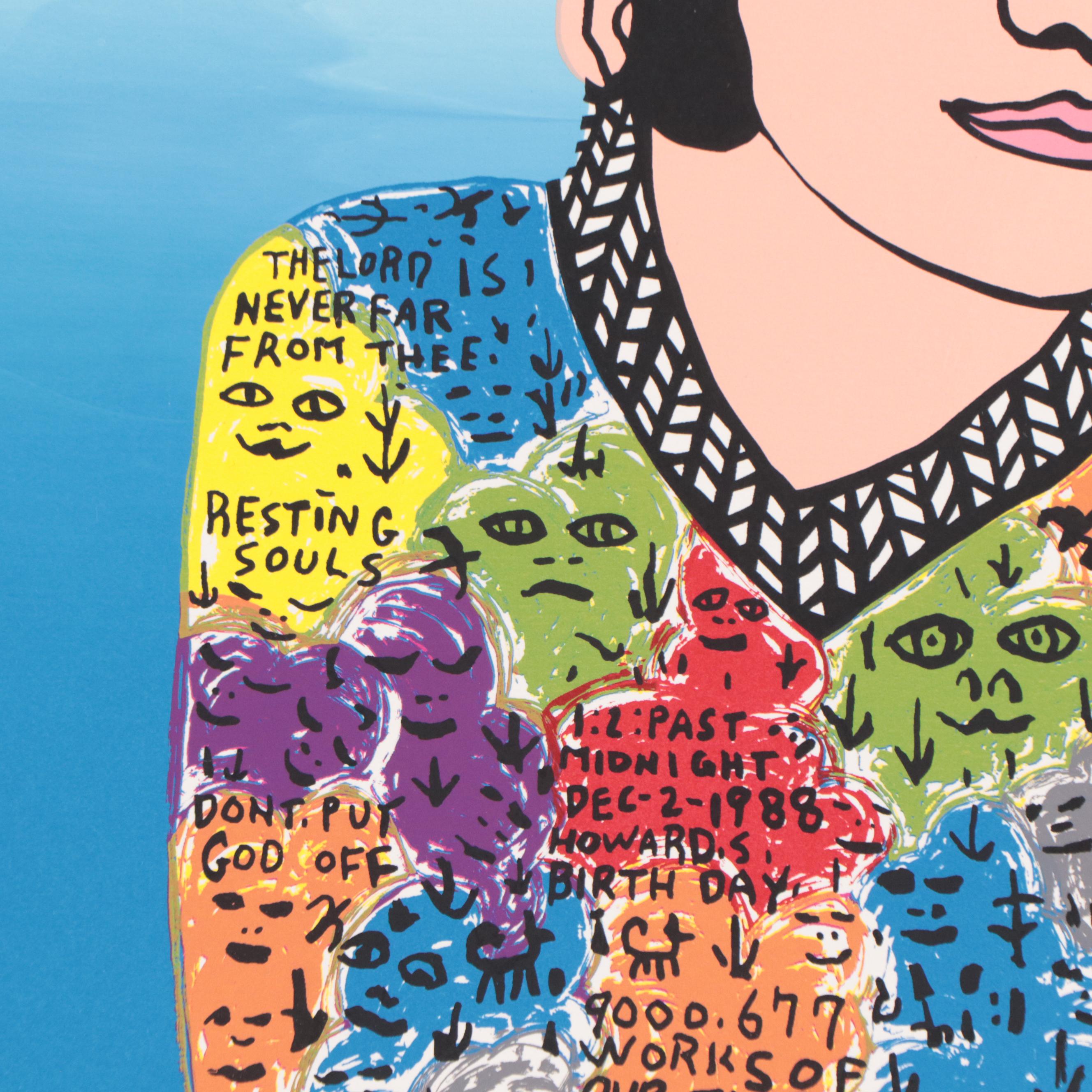 Howard Finster Serigraph "Young George," Circa 1988