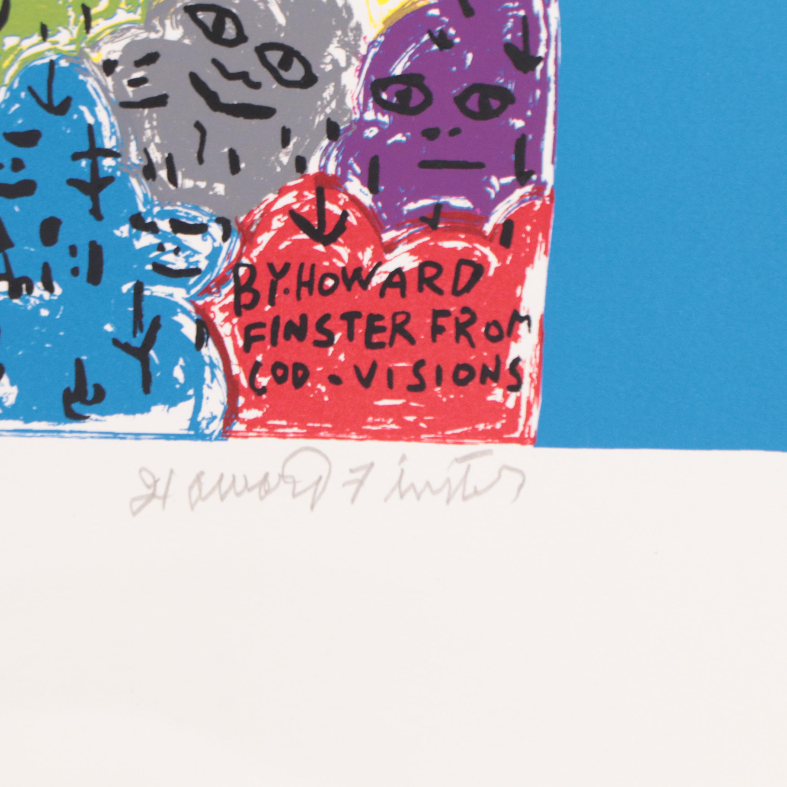 Howard Finster Serigraph "Young George," Circa 1988