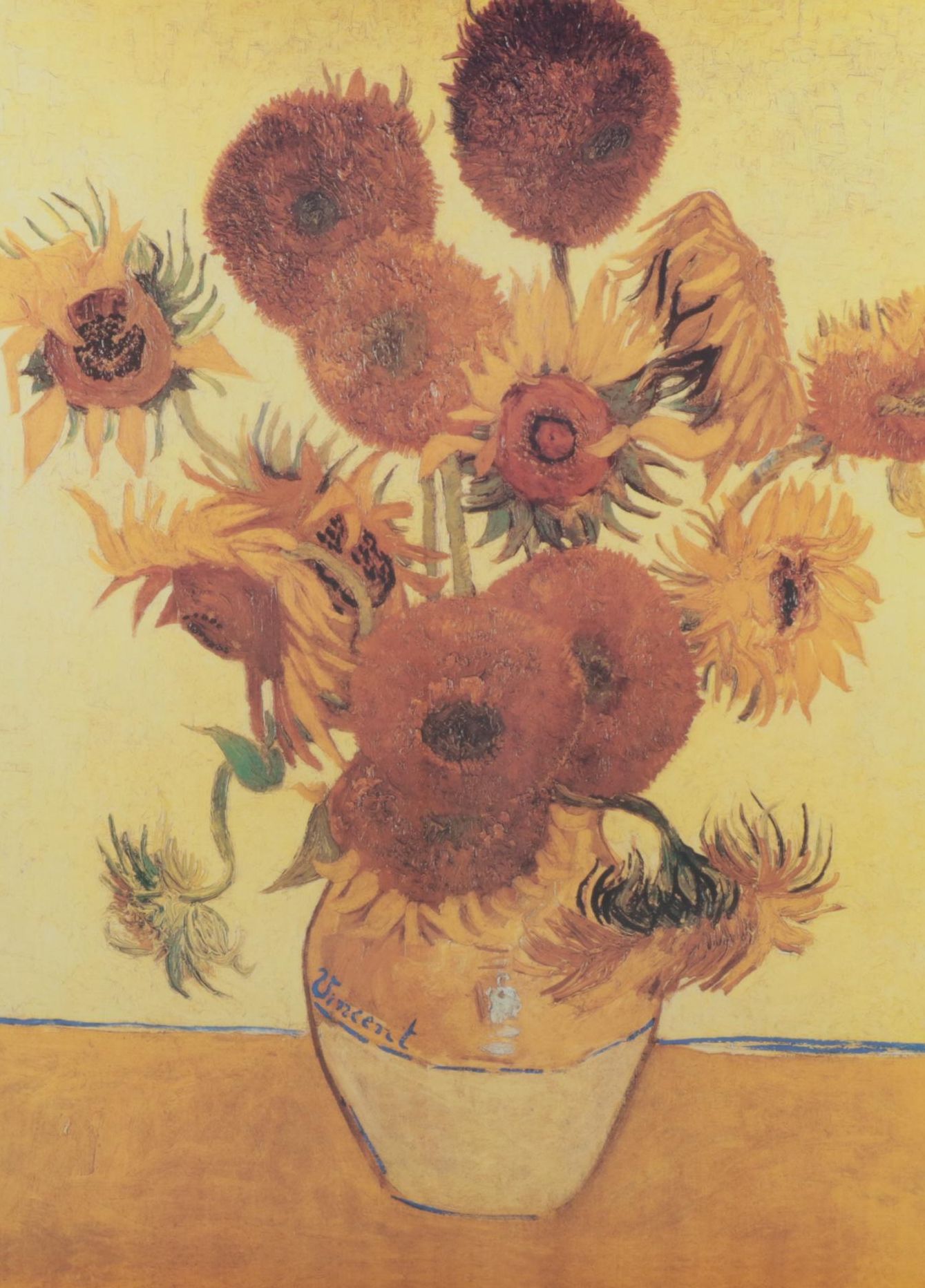 Offset Lithograph After Vincent van Gogh "Sunflowers," Circa 2000