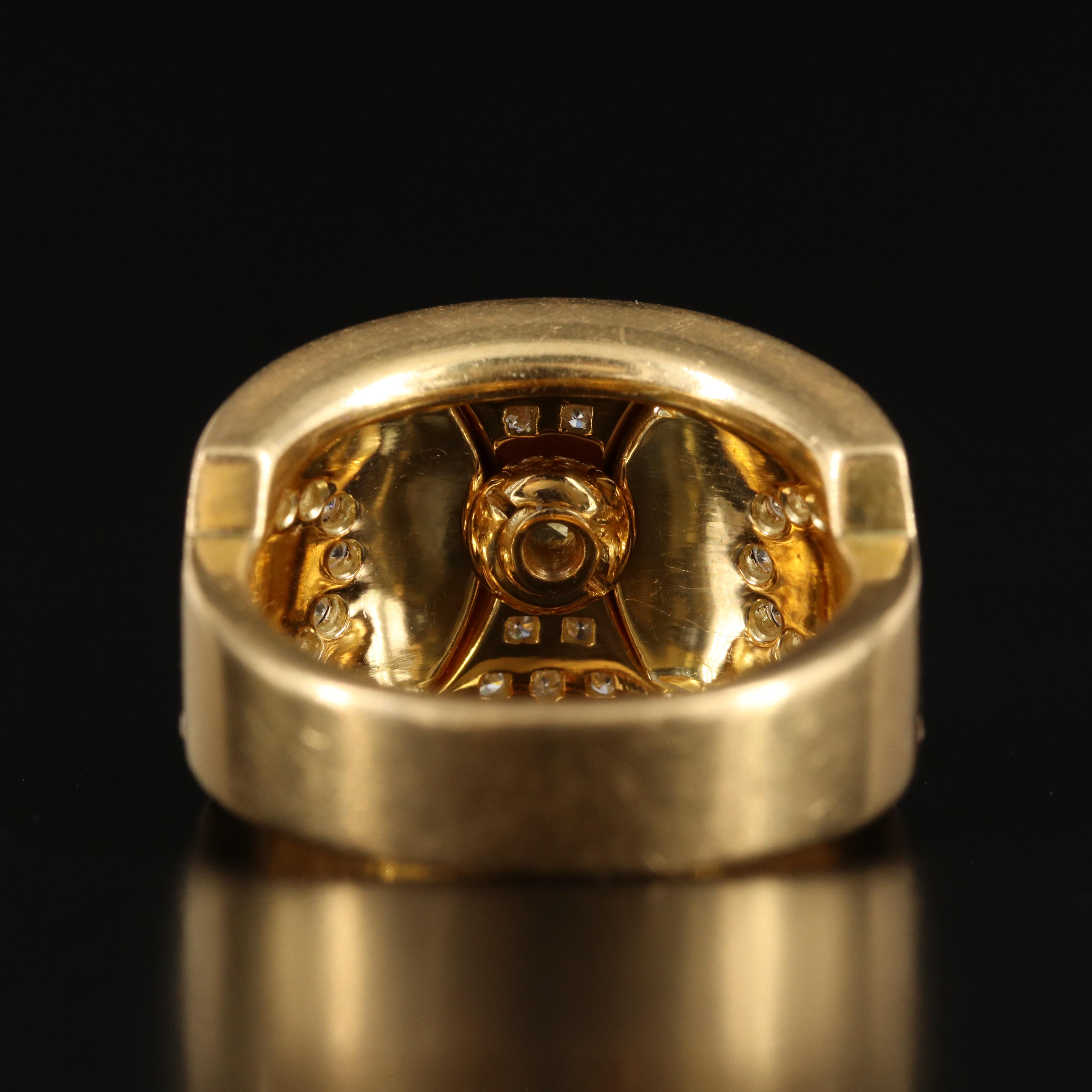 18K Heliodor, Diamond and Enamel Ring