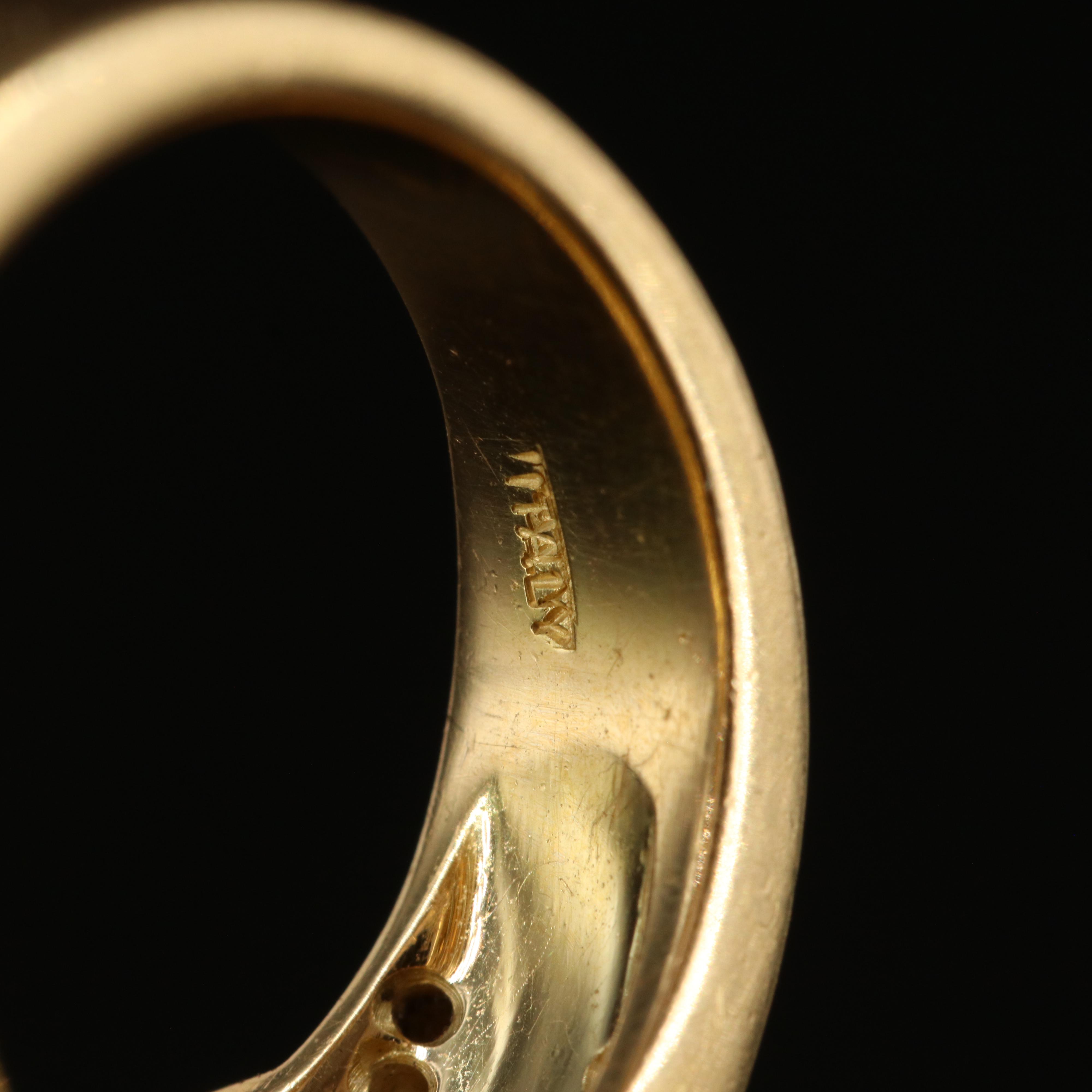 18K Heliodor, Diamond and Enamel Ring