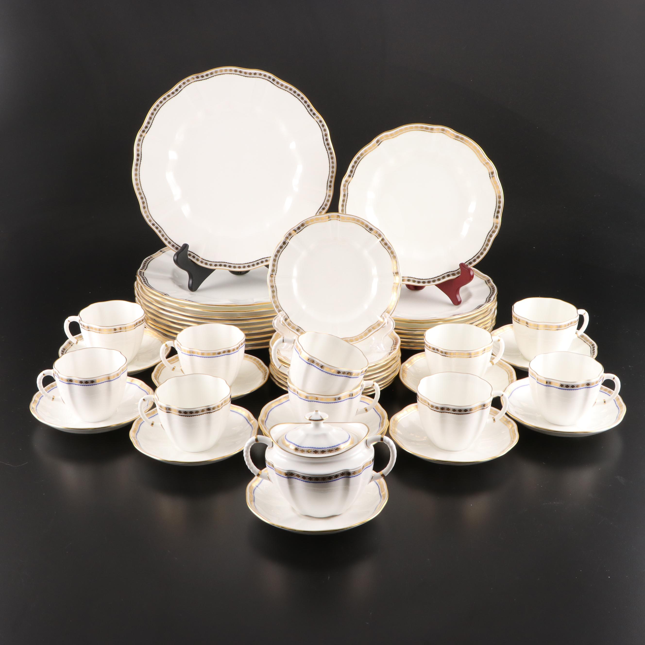 Royal Crown Derby "Carlton Gold" and "Carlton Blue" Bone China Tableware, 1989