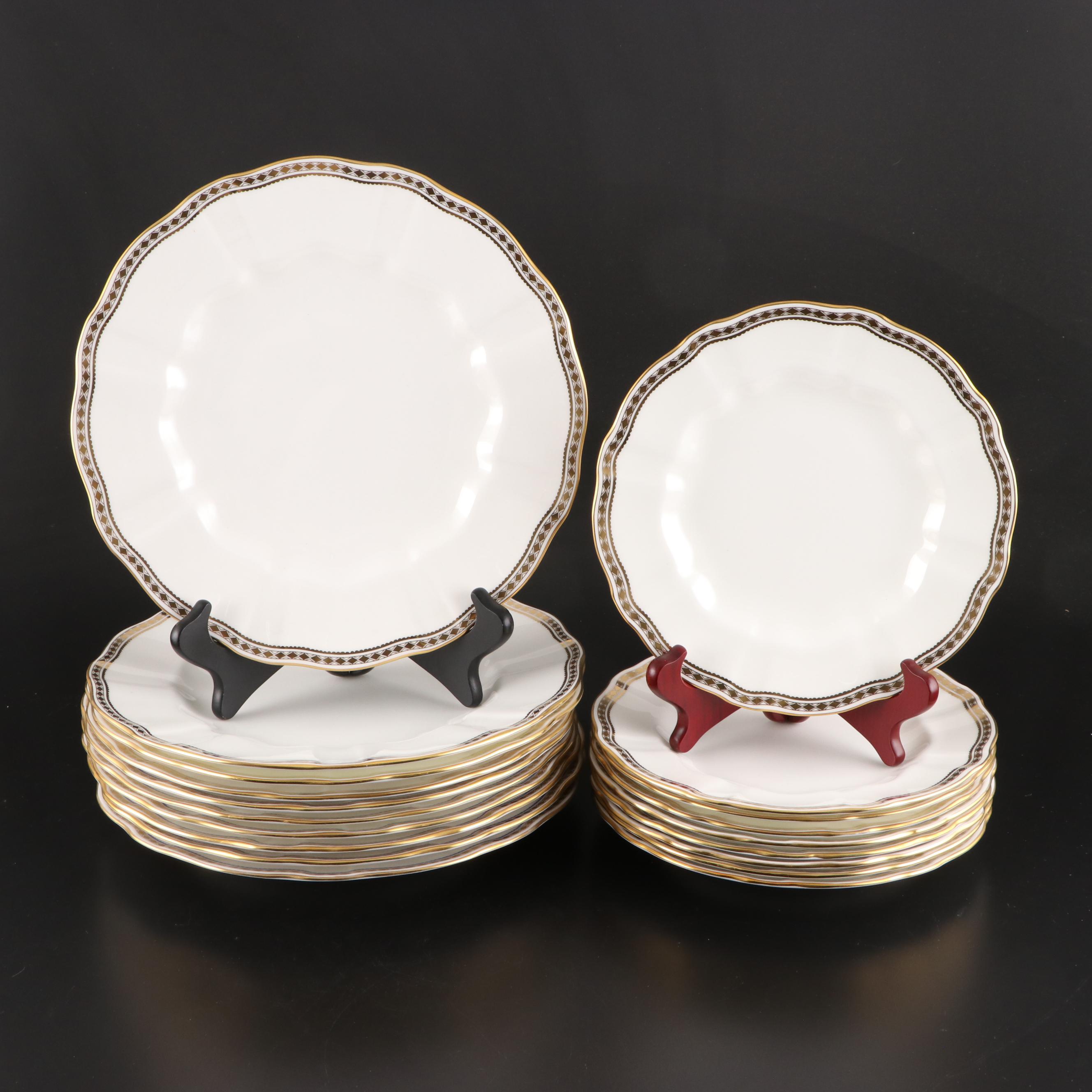 Royal Crown Derby "Carlton Gold" and "Carlton Blue" Bone China Tableware, 1989