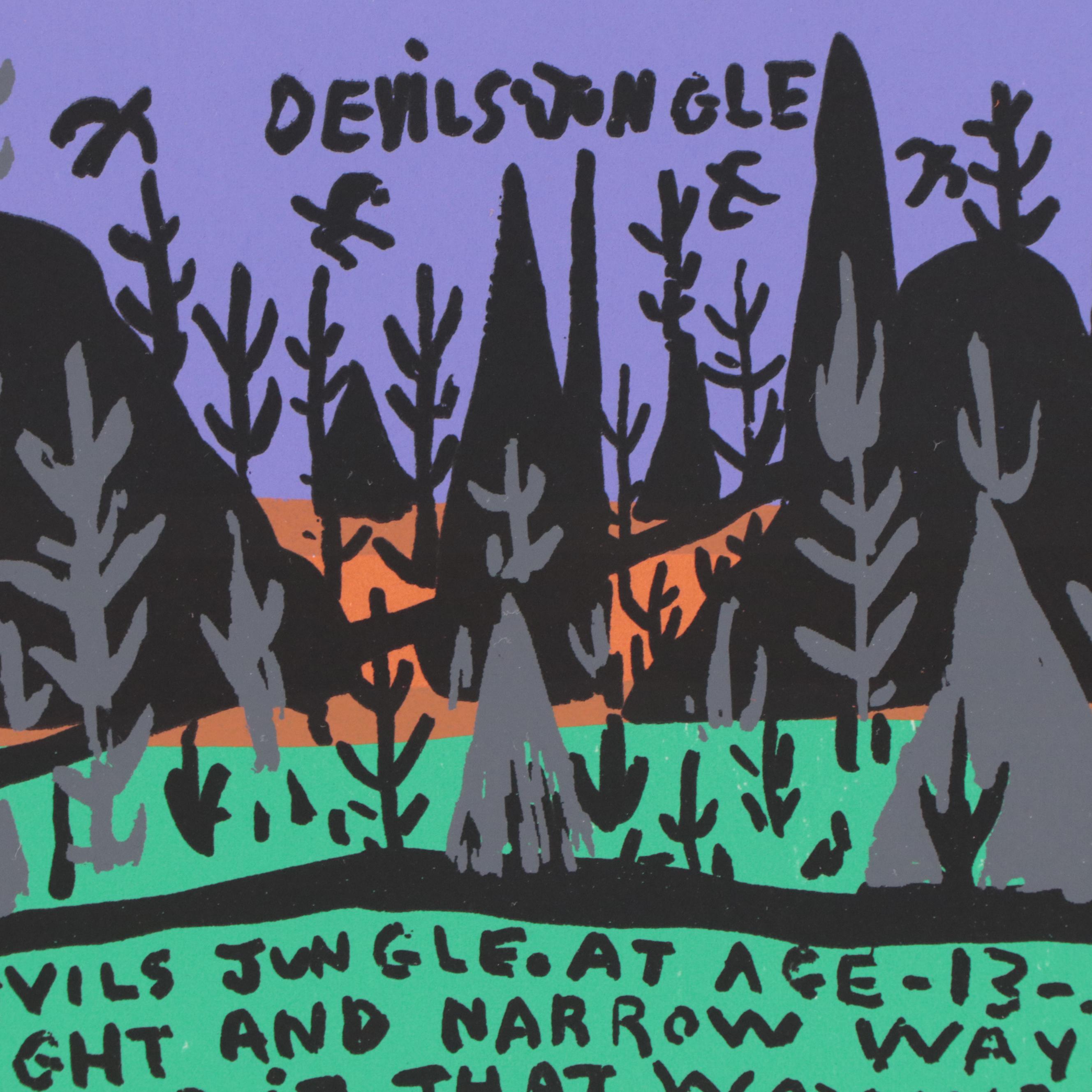 Howard Finster Serigraph "Devil's Jungle"
