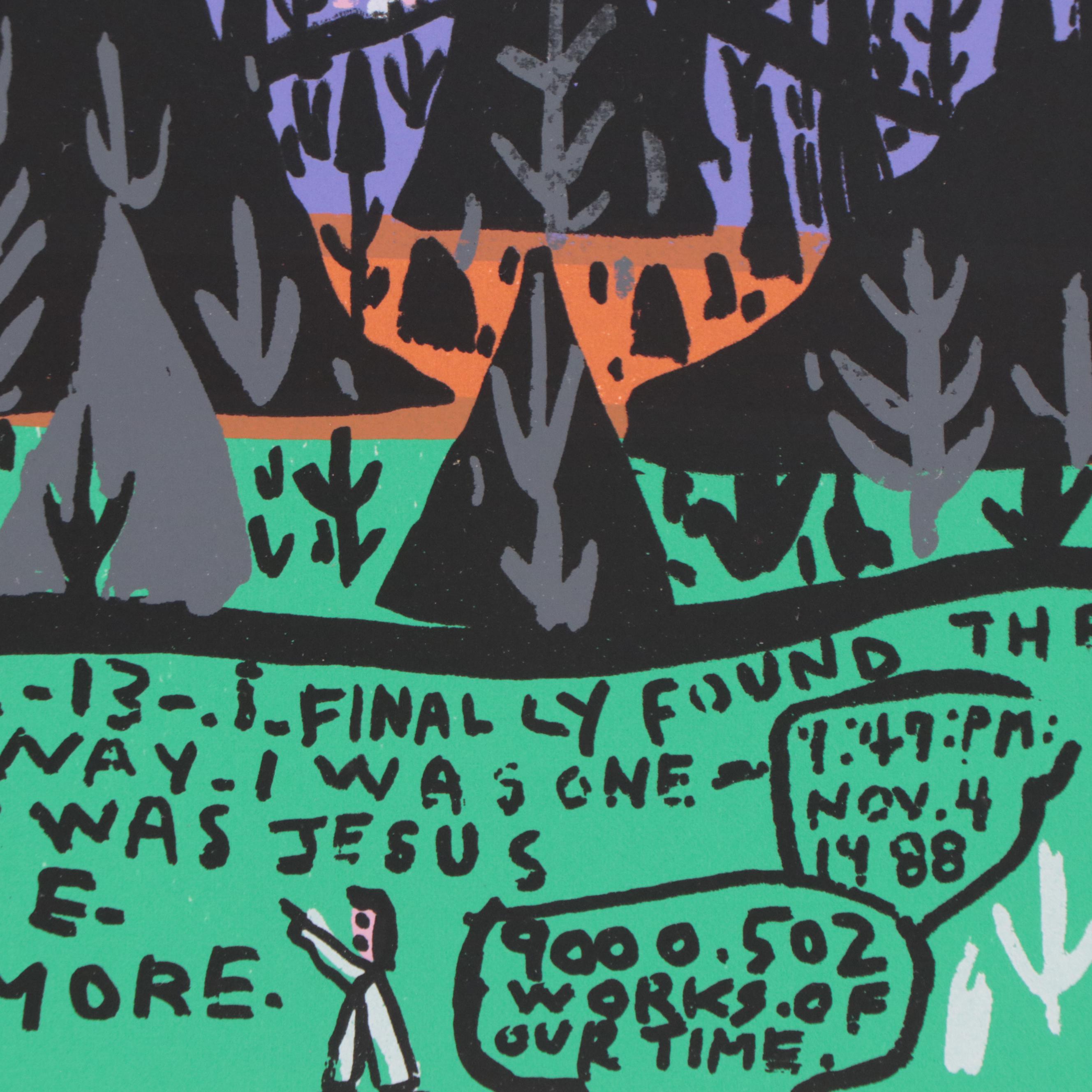 Howard Finster Serigraph "Devil's Jungle"