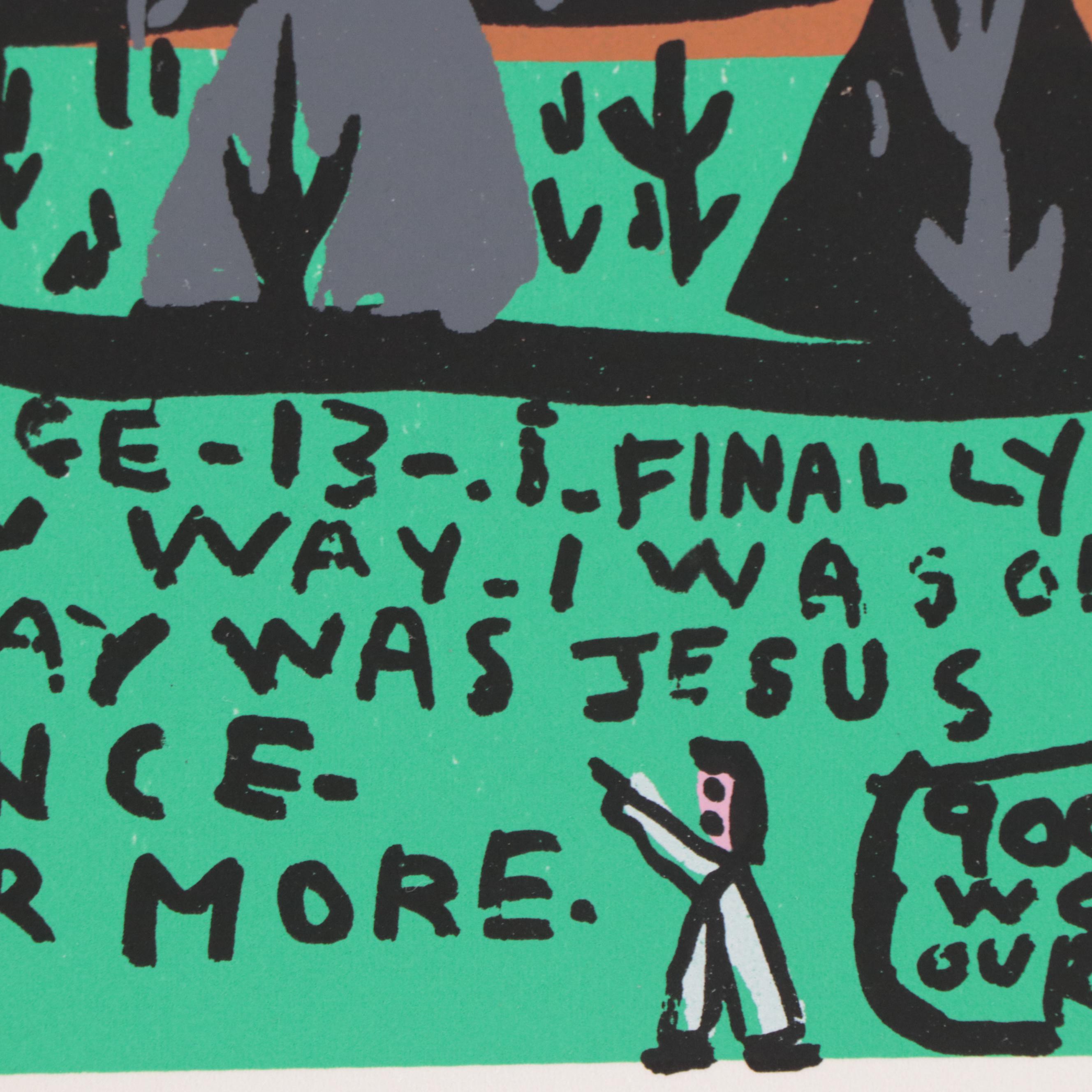 Howard Finster Serigraph "Devil's Jungle"