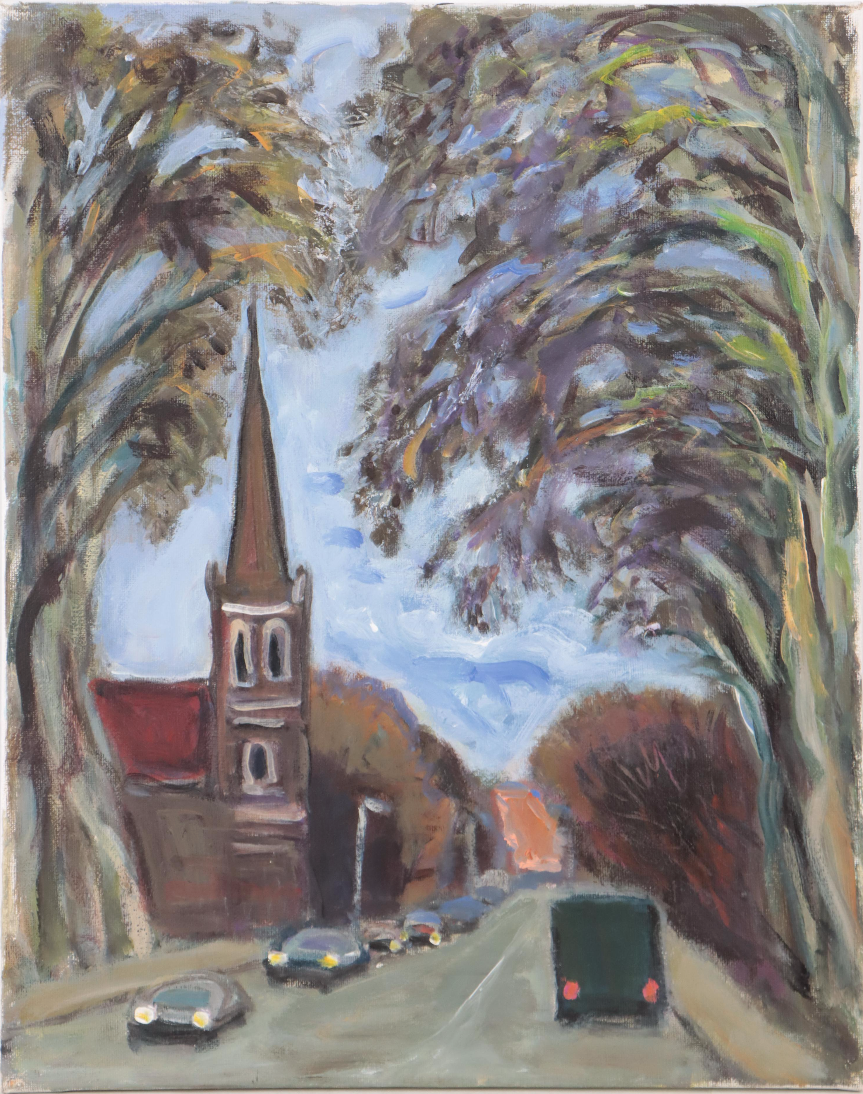 Marina Mozhayeva Street View Acrylic Painting, 21st Century