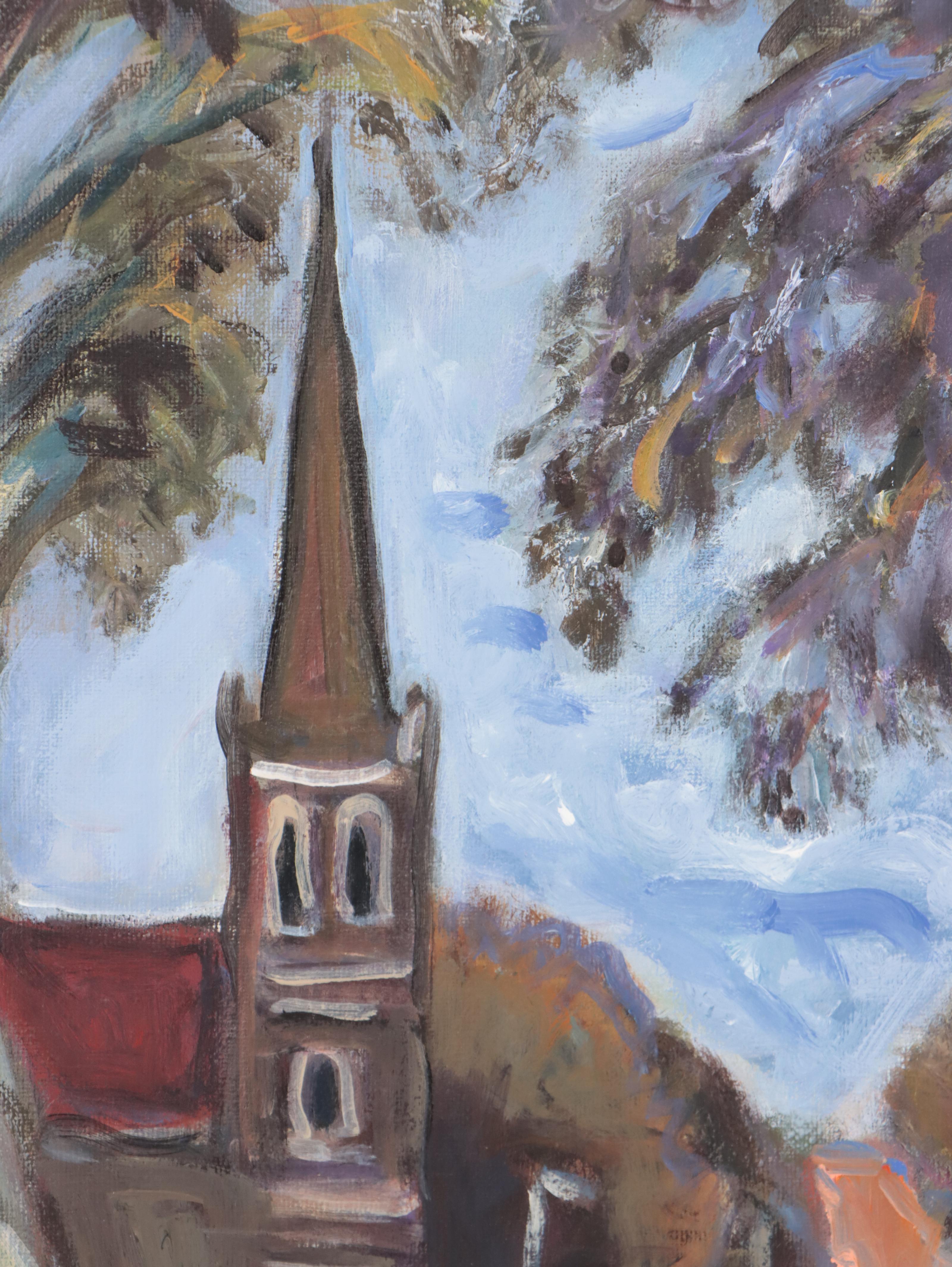 Marina Mozhayeva Street View Acrylic Painting, 21st Century