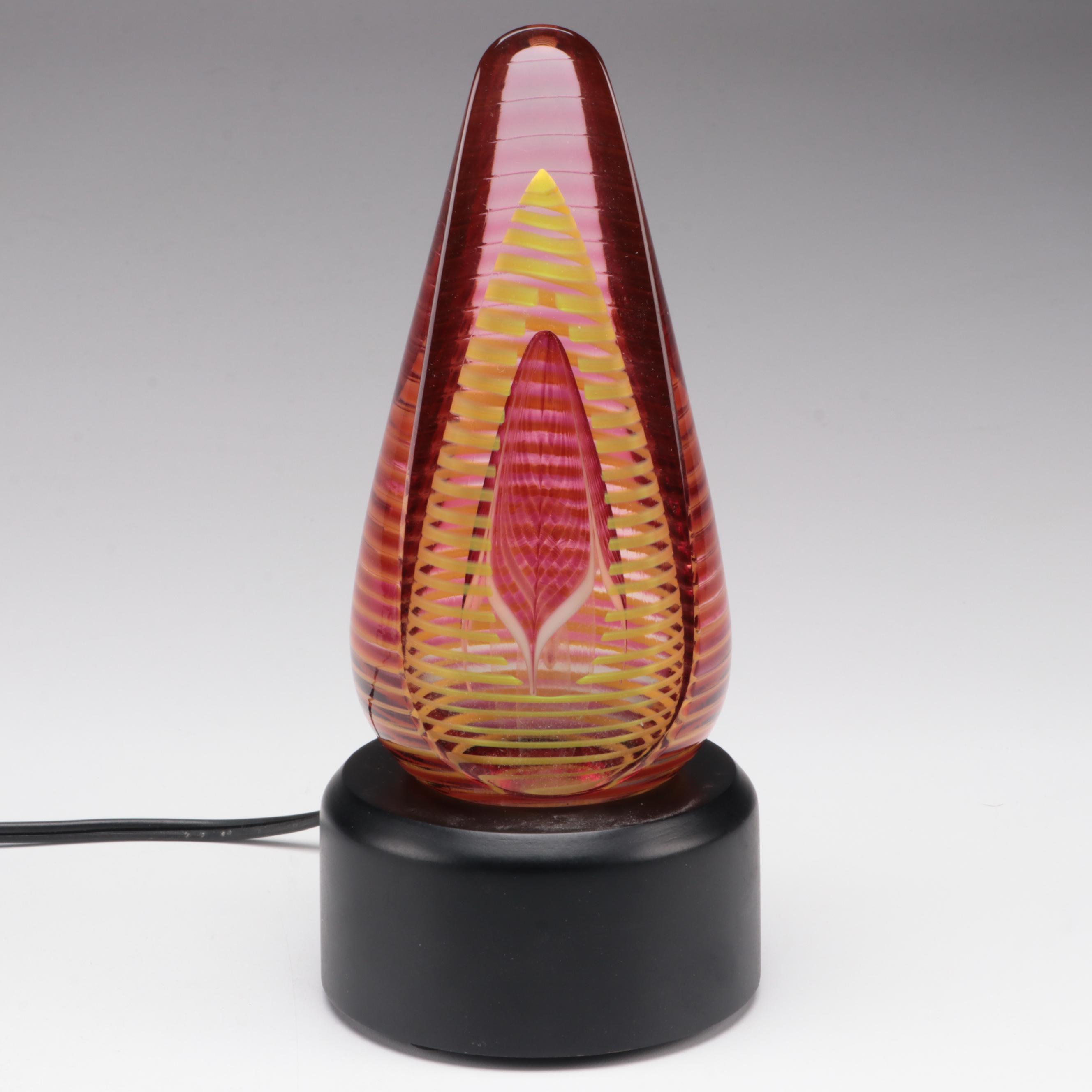 Abelman Art Glass Paperweight with Other Light