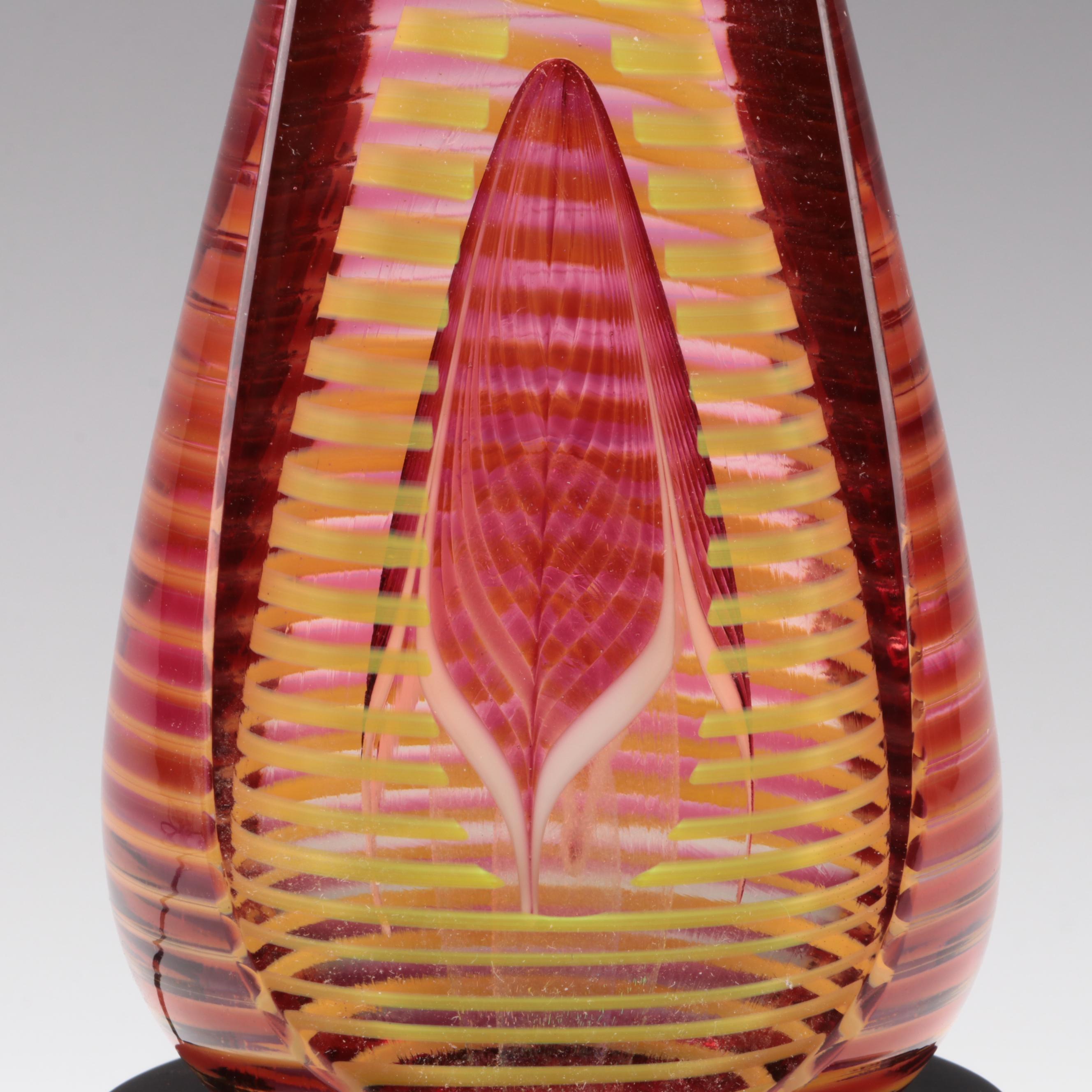 Abelman Art Glass Paperweight with Other Light