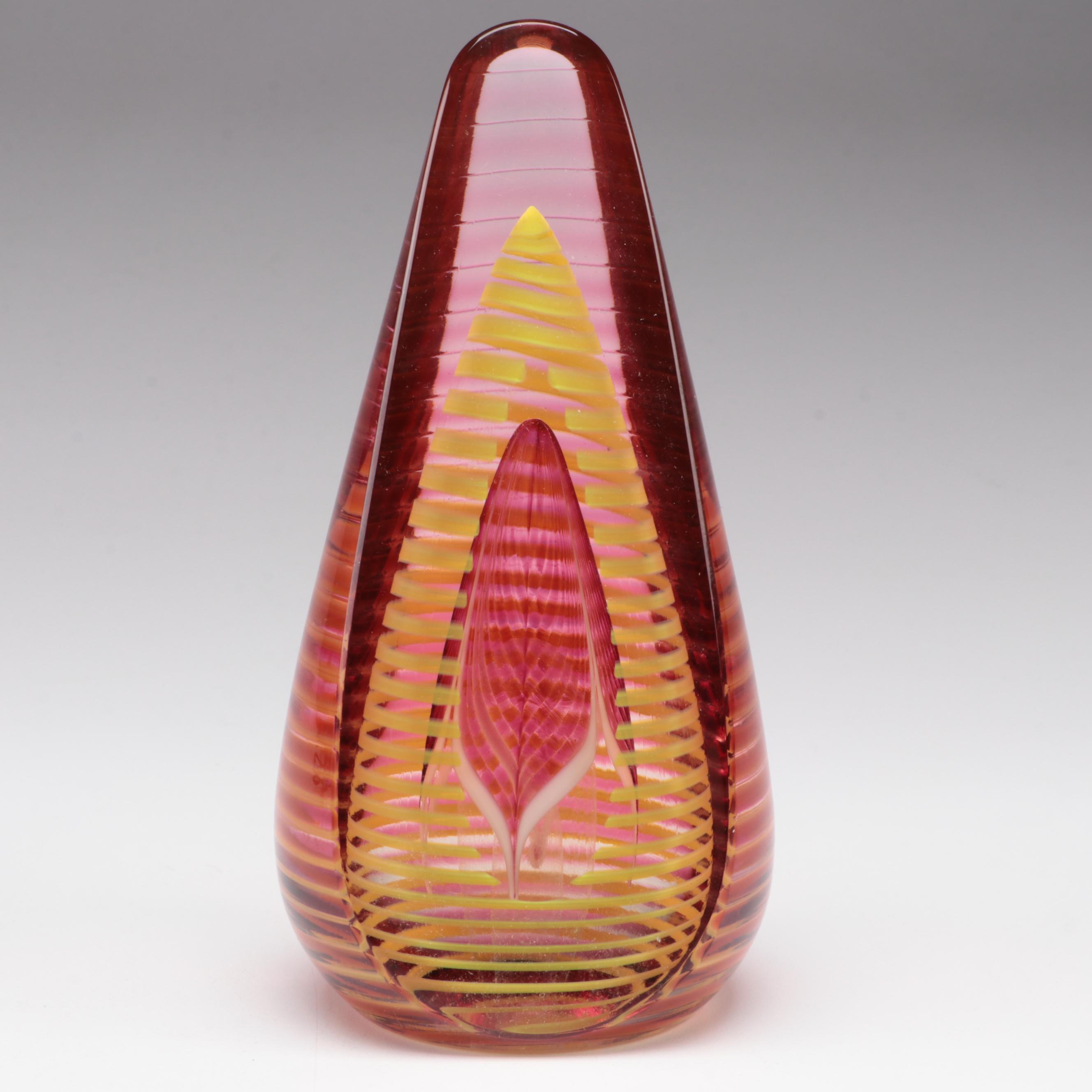 Abelman Art Glass Paperweight with Other Light