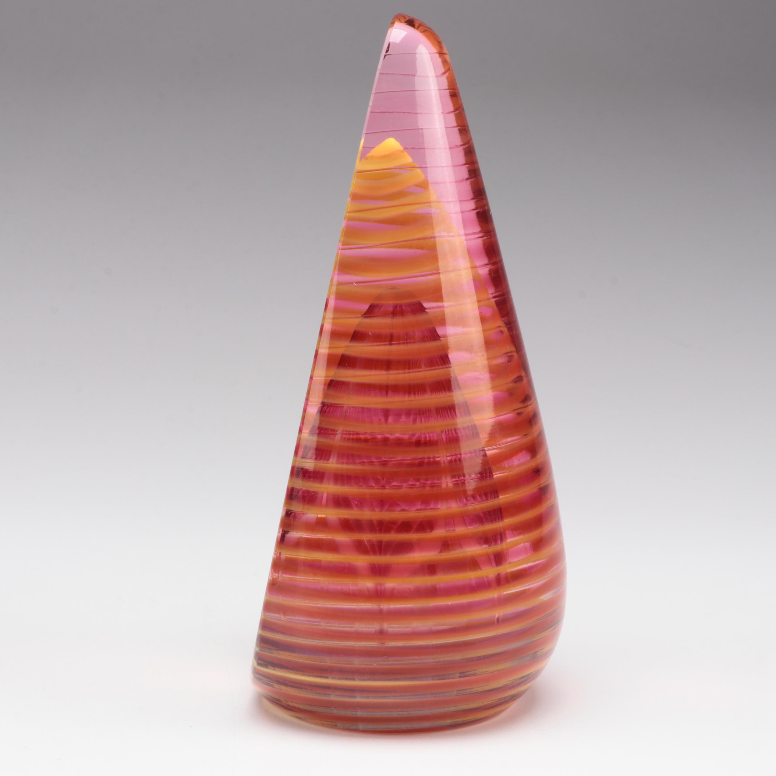 Abelman Art Glass Paperweight with Other Light