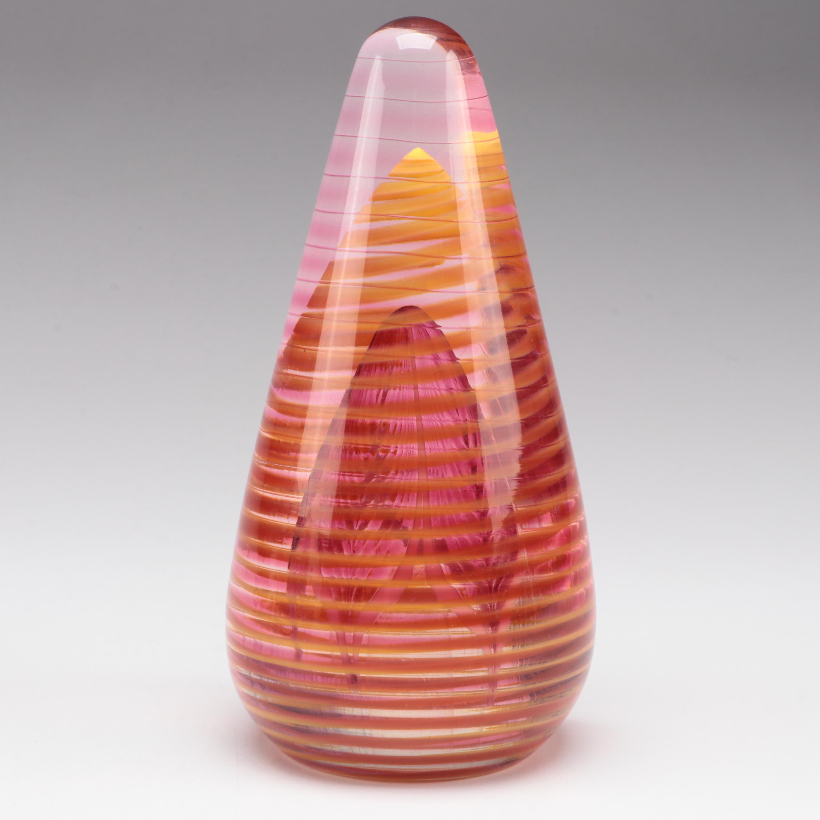 Abelman Art Glass Paperweight with Other Light