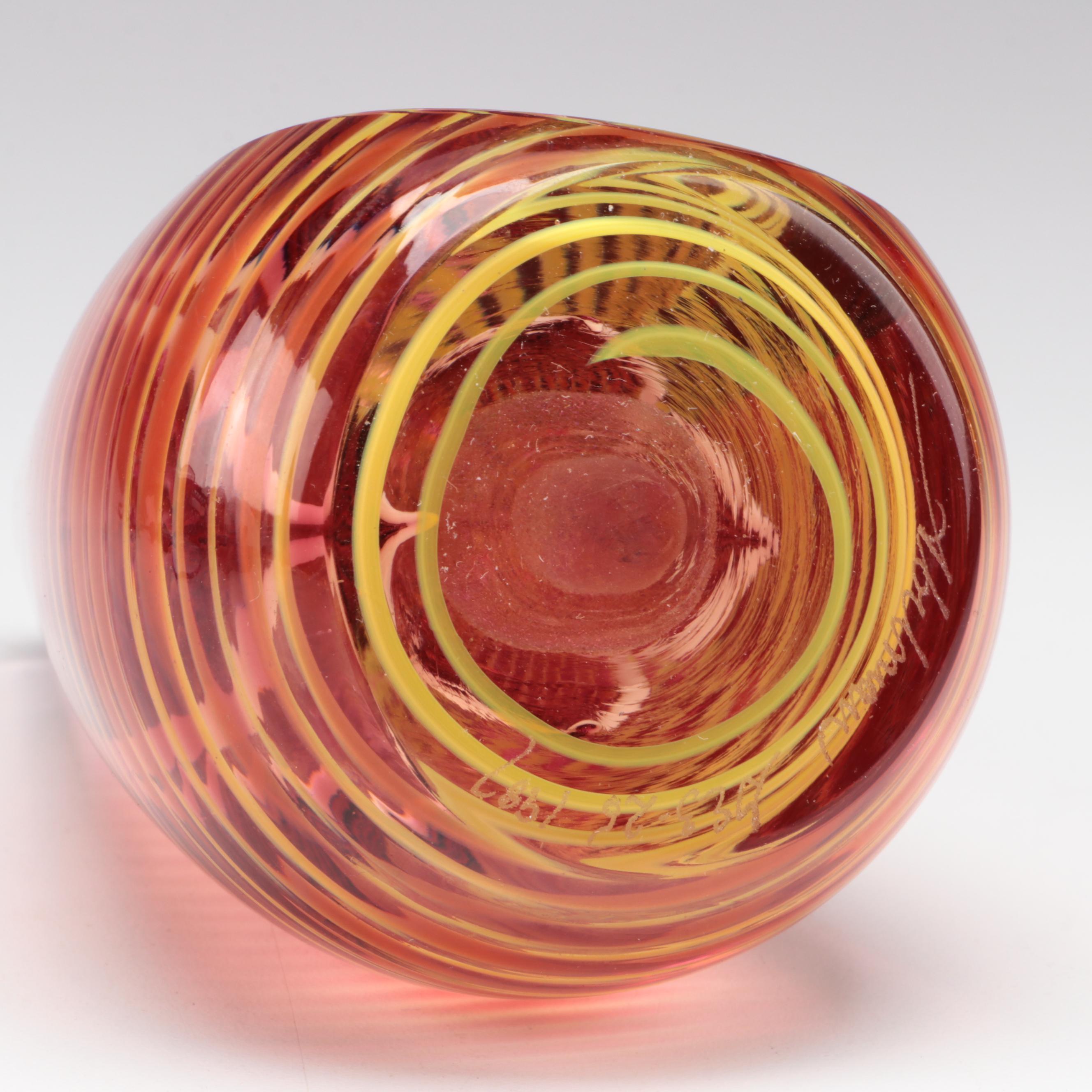 Abelman Art Glass Paperweight with Other Light