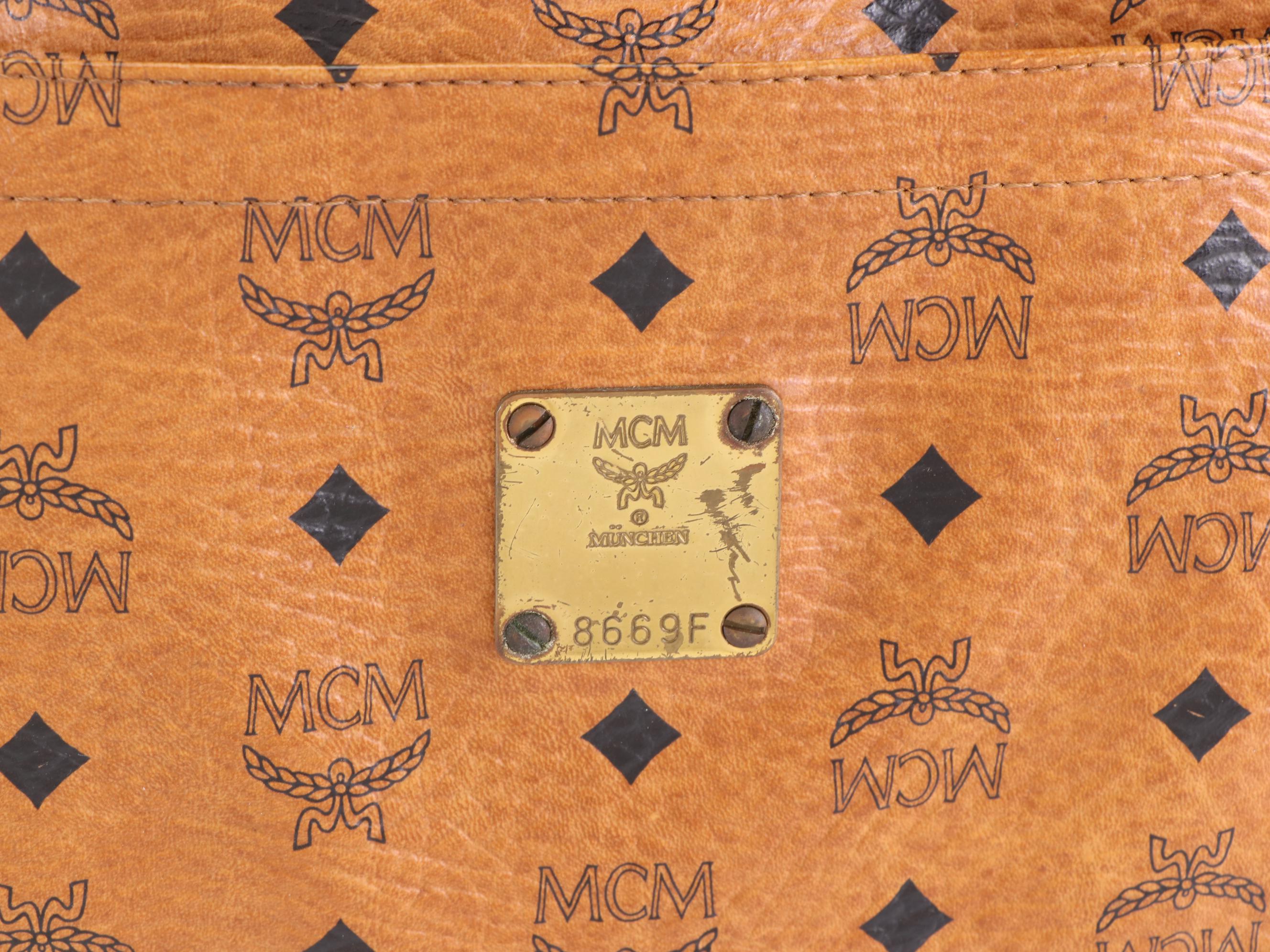 MCM Heritage Tote Bag in Cognac Visetos Canvas
