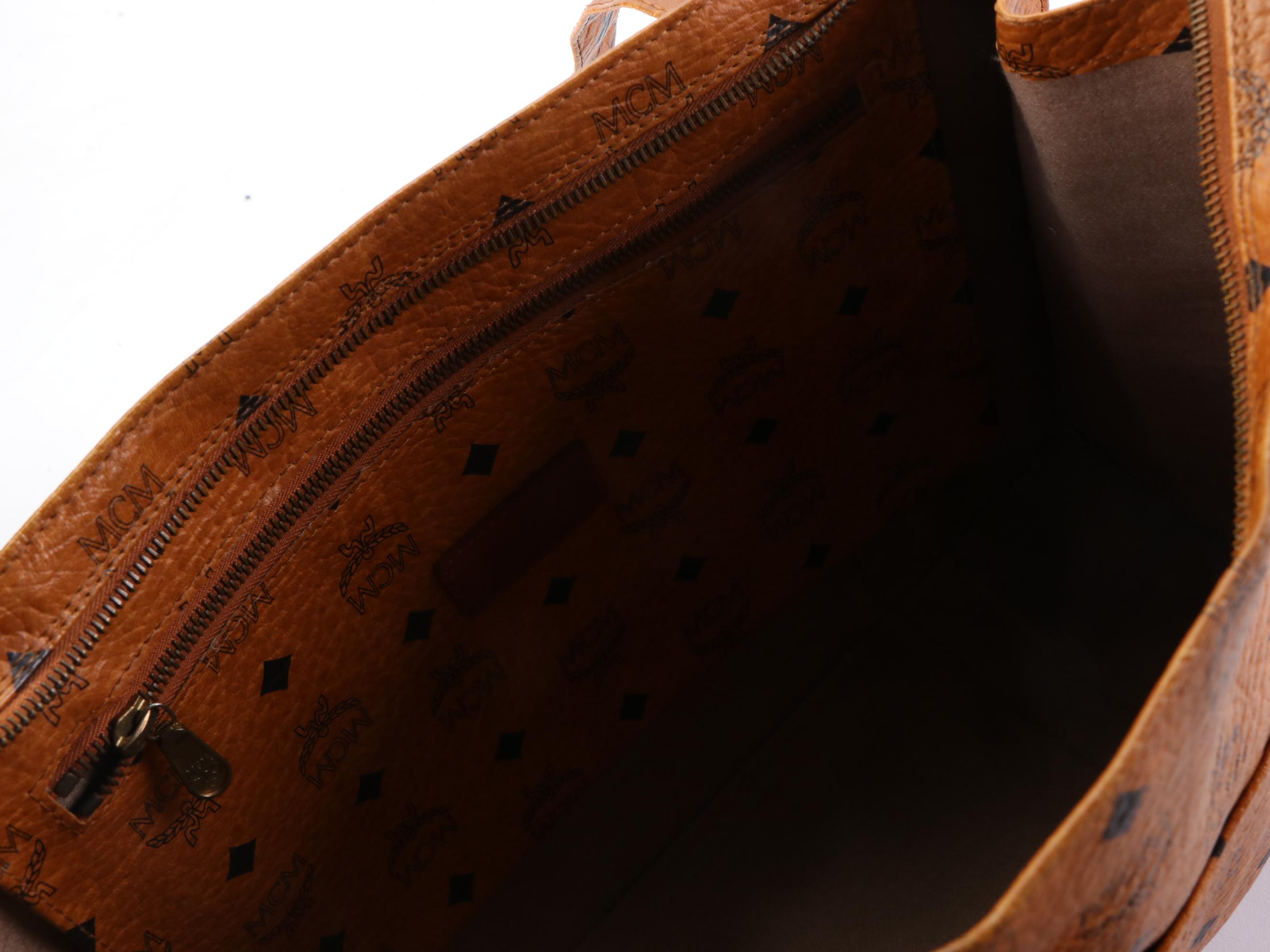 MCM Heritage Tote Bag in Cognac Visetos Canvas