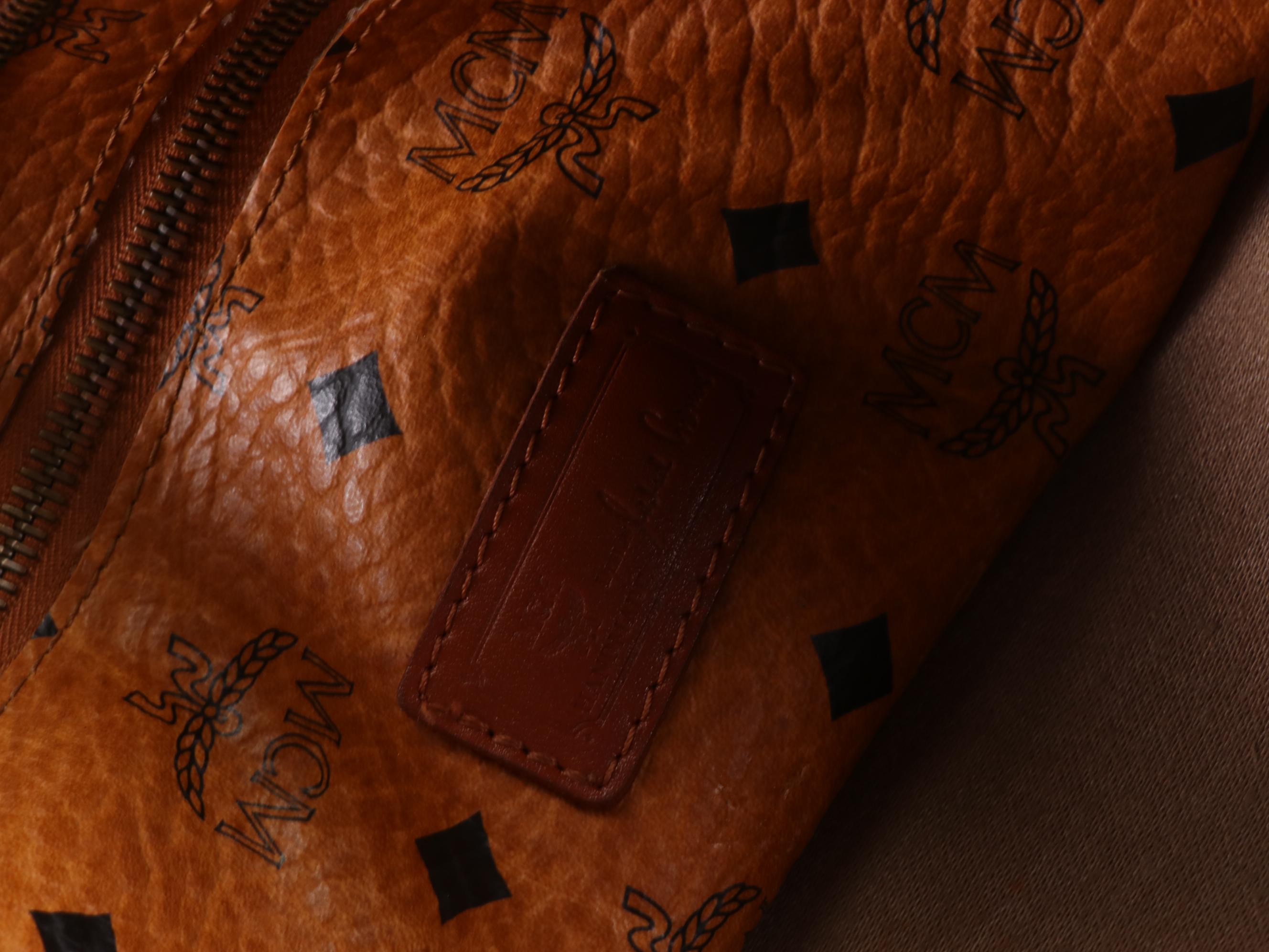 MCM Heritage Tote Bag in Cognac Visetos Canvas