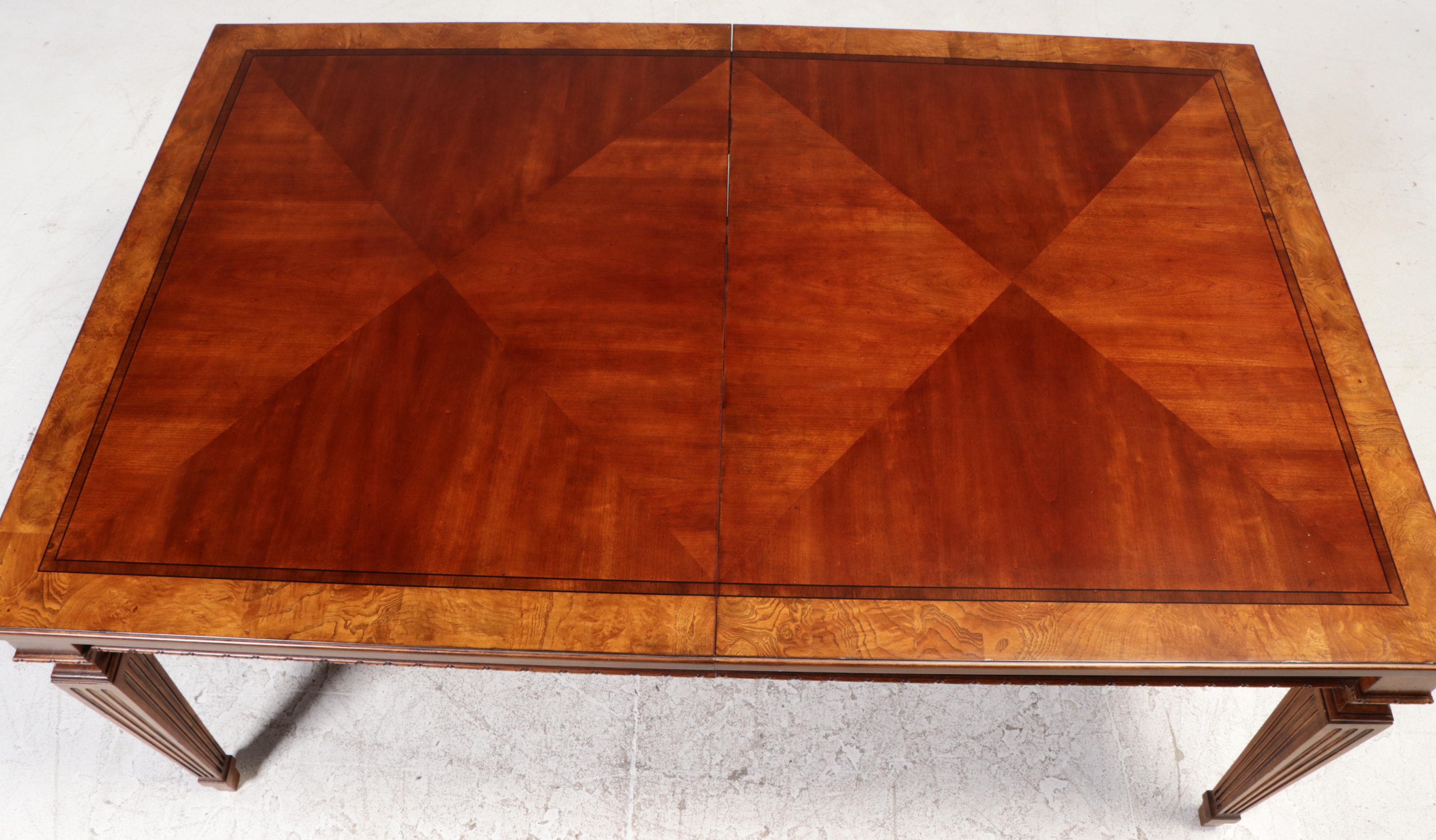 Seven-Piece Ethan Allen "Townhouse" Hardwood and Custom-Upholstered Dining Set