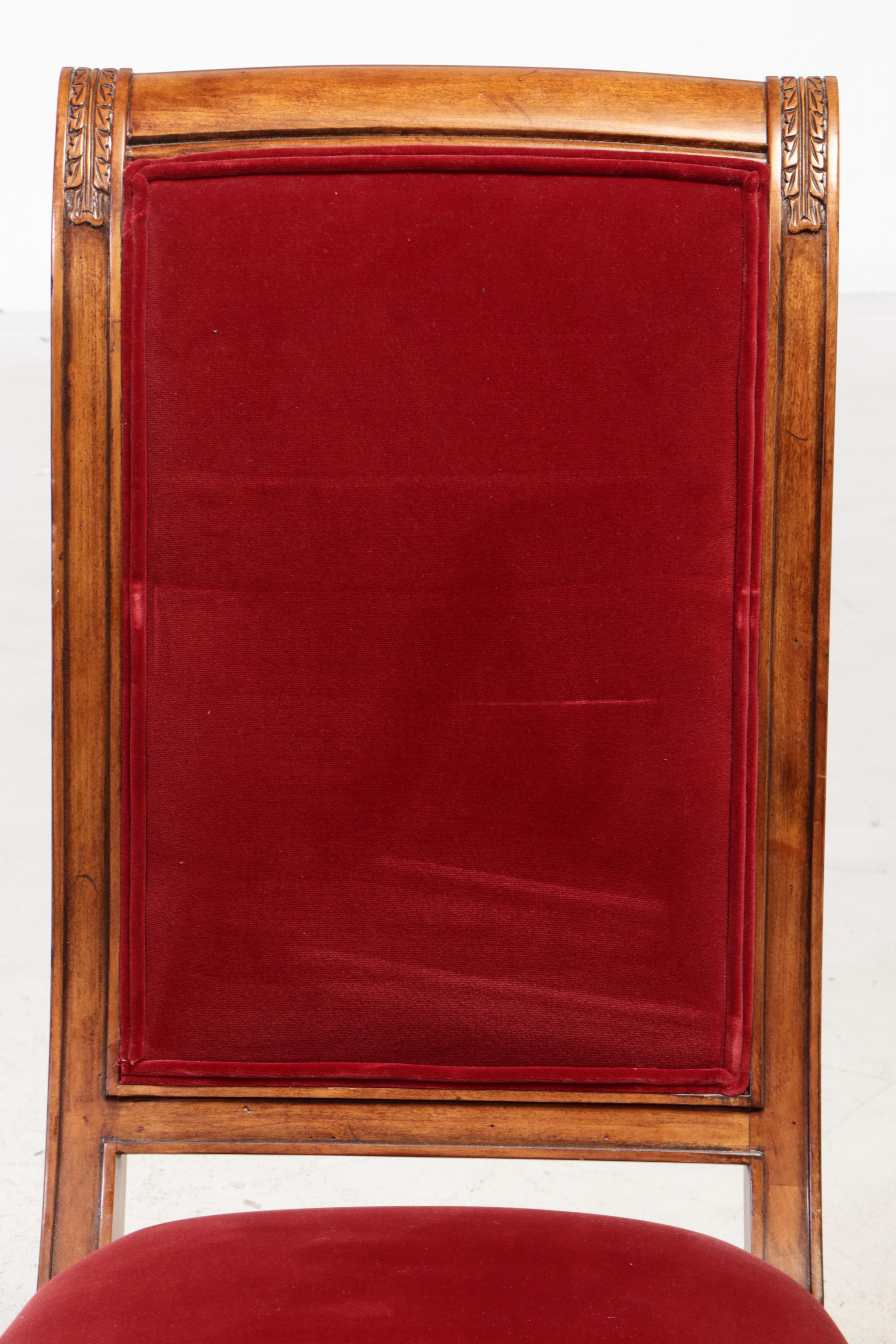 Seven-Piece Ethan Allen "Townhouse" Hardwood and Custom-Upholstered Dining Set