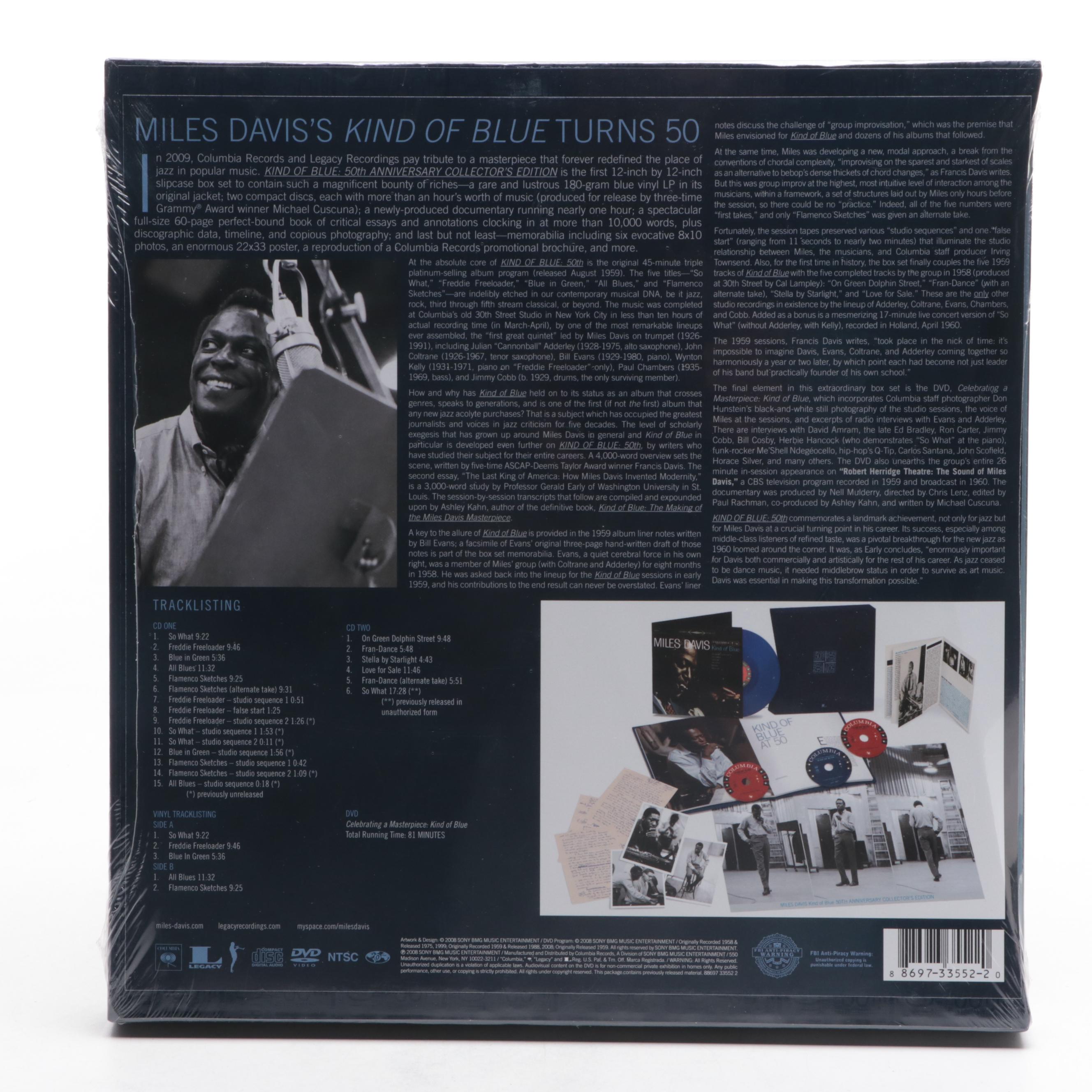 Miles Davis "Kind of Blue" 50th Anniversary CD, Record, and DVD Album Box Set