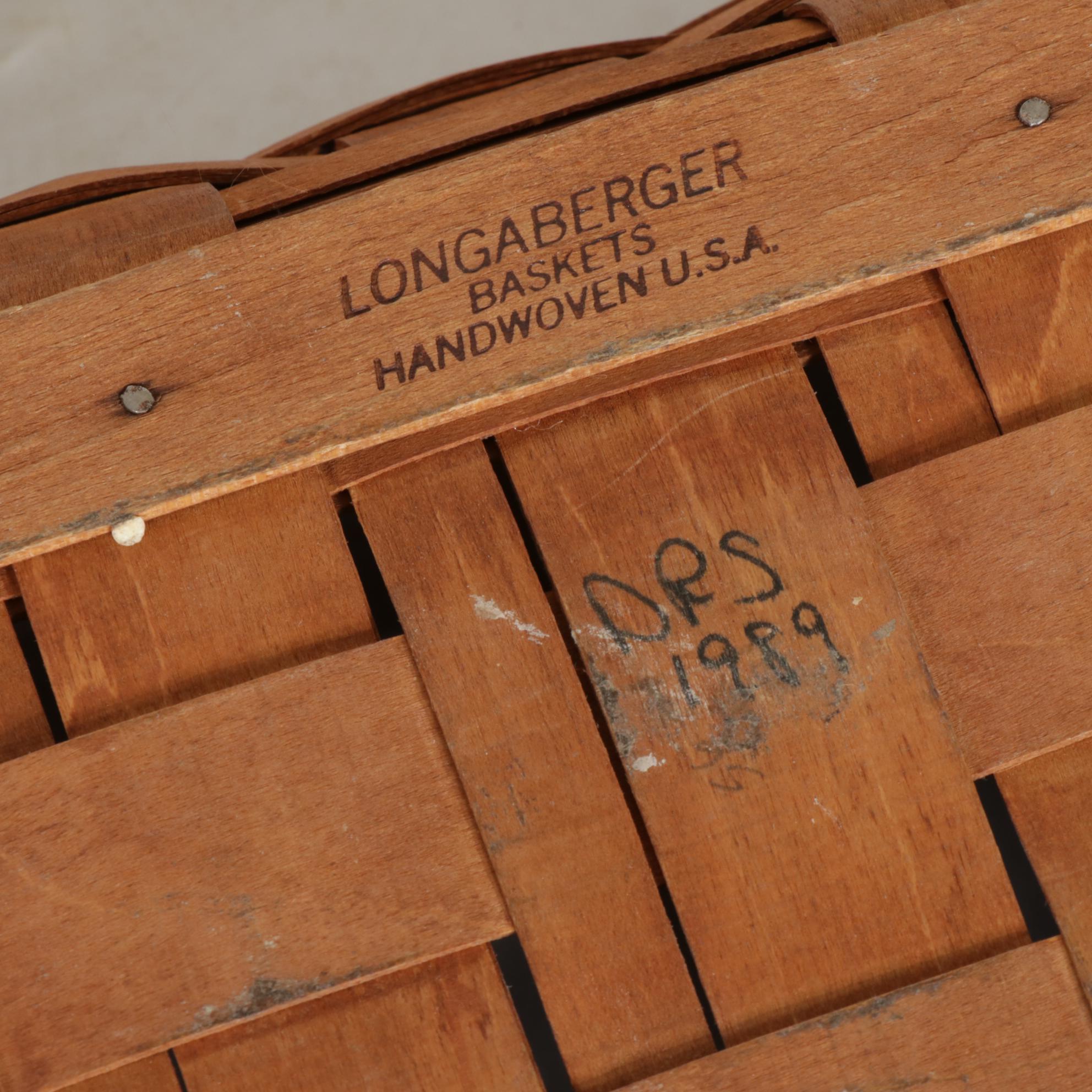 Longaberger Gathering Basket with Other Baskets and Decor