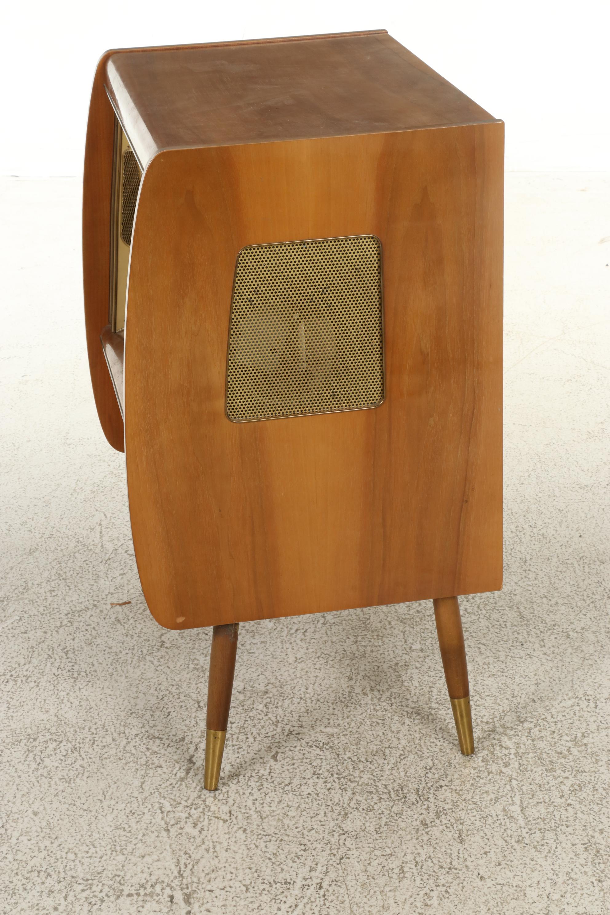 MCM Telefunken Kaiser Walnut Freestanding Combination Radio Turntable