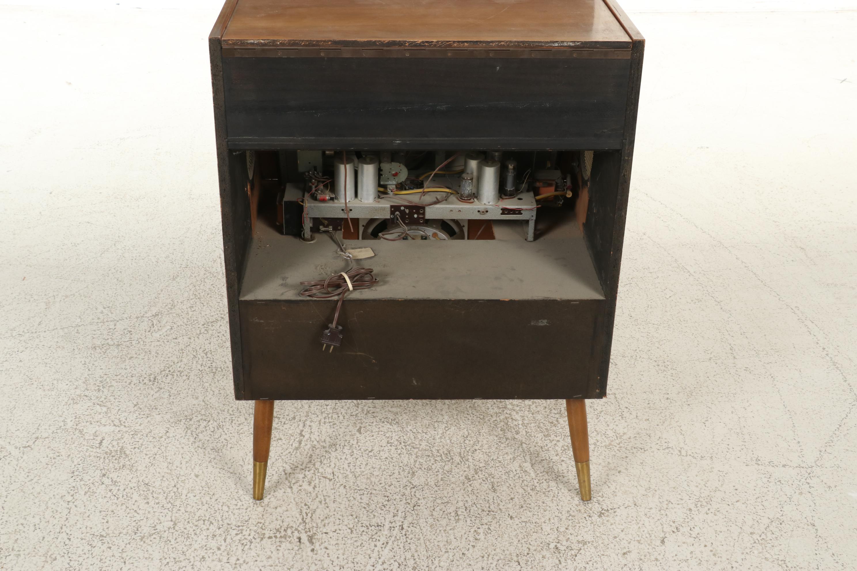 MCM Telefunken Kaiser Walnut Freestanding Combination Radio Turntable