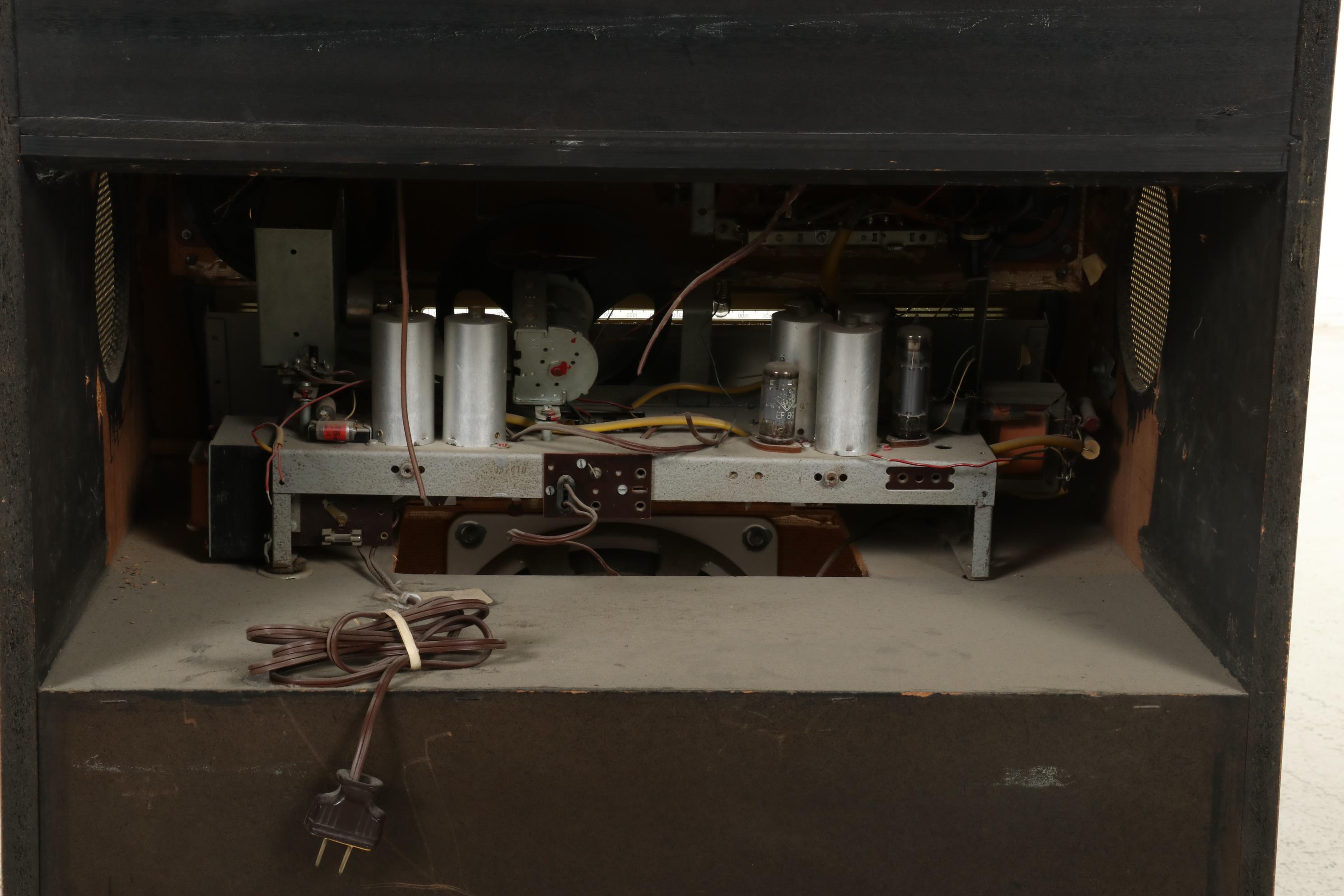 MCM Telefunken Kaiser Walnut Freestanding Combination Radio Turntable