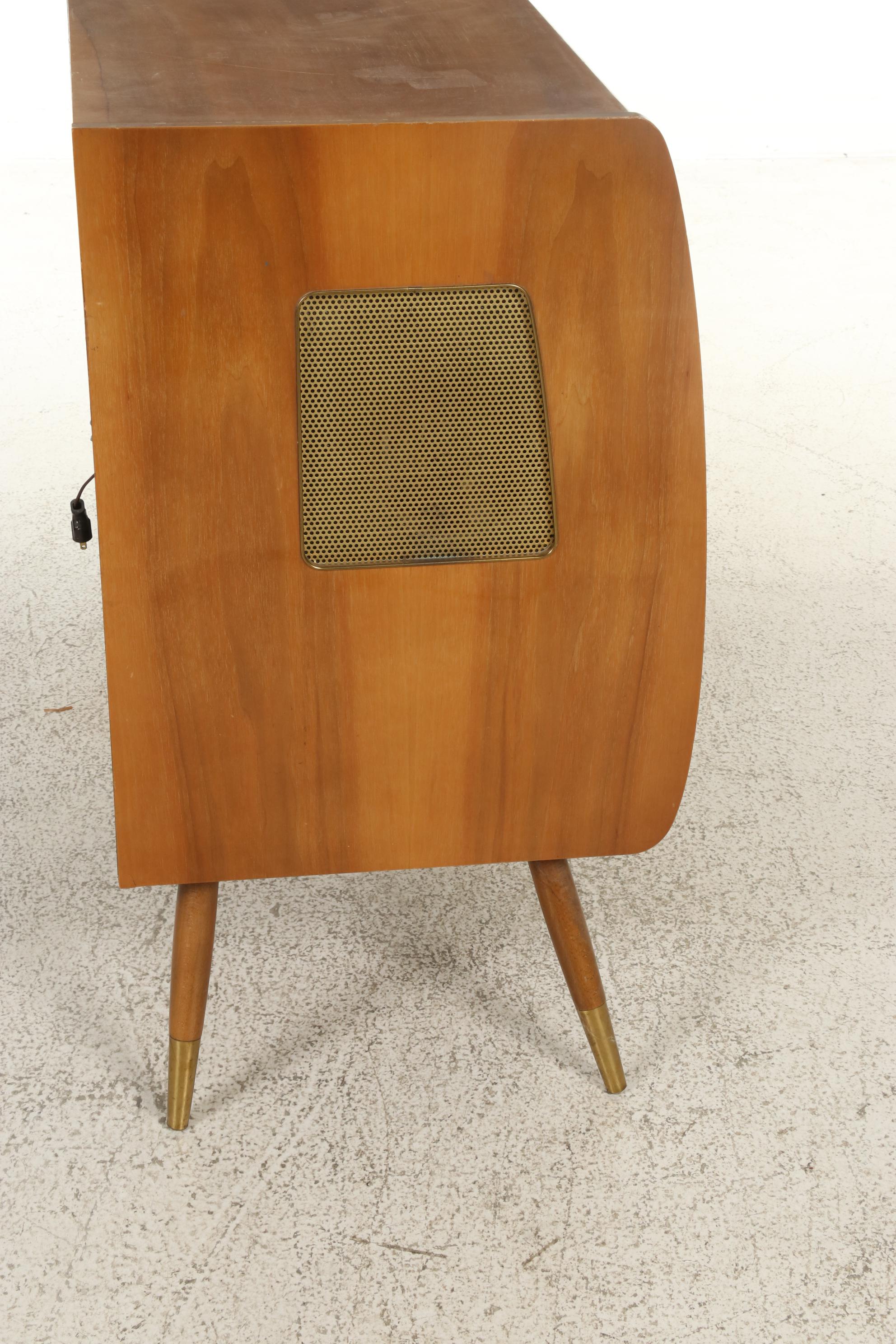 MCM Telefunken Kaiser Walnut Freestanding Combination Radio Turntable