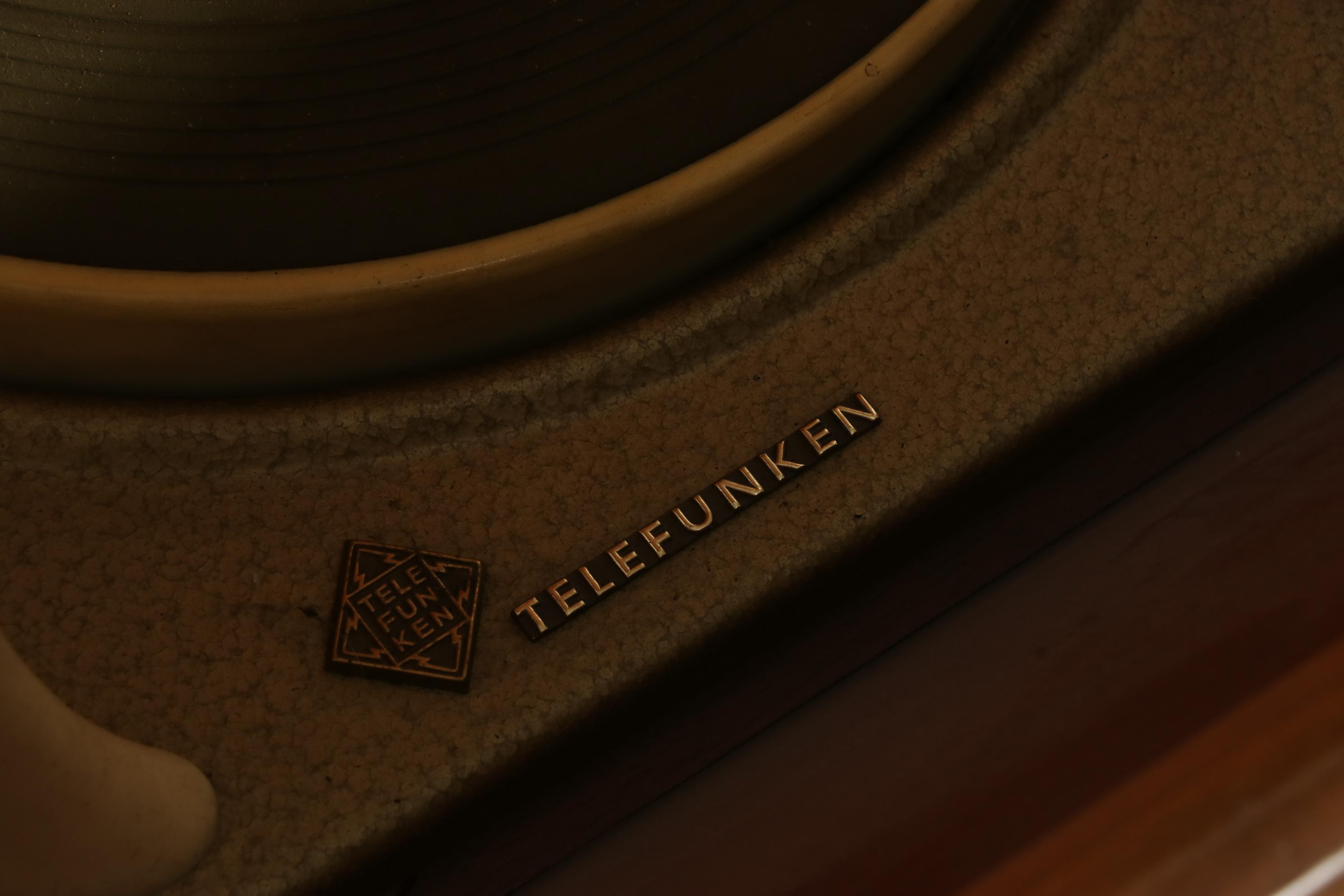 MCM Telefunken Kaiser Walnut Freestanding Combination Radio Turntable