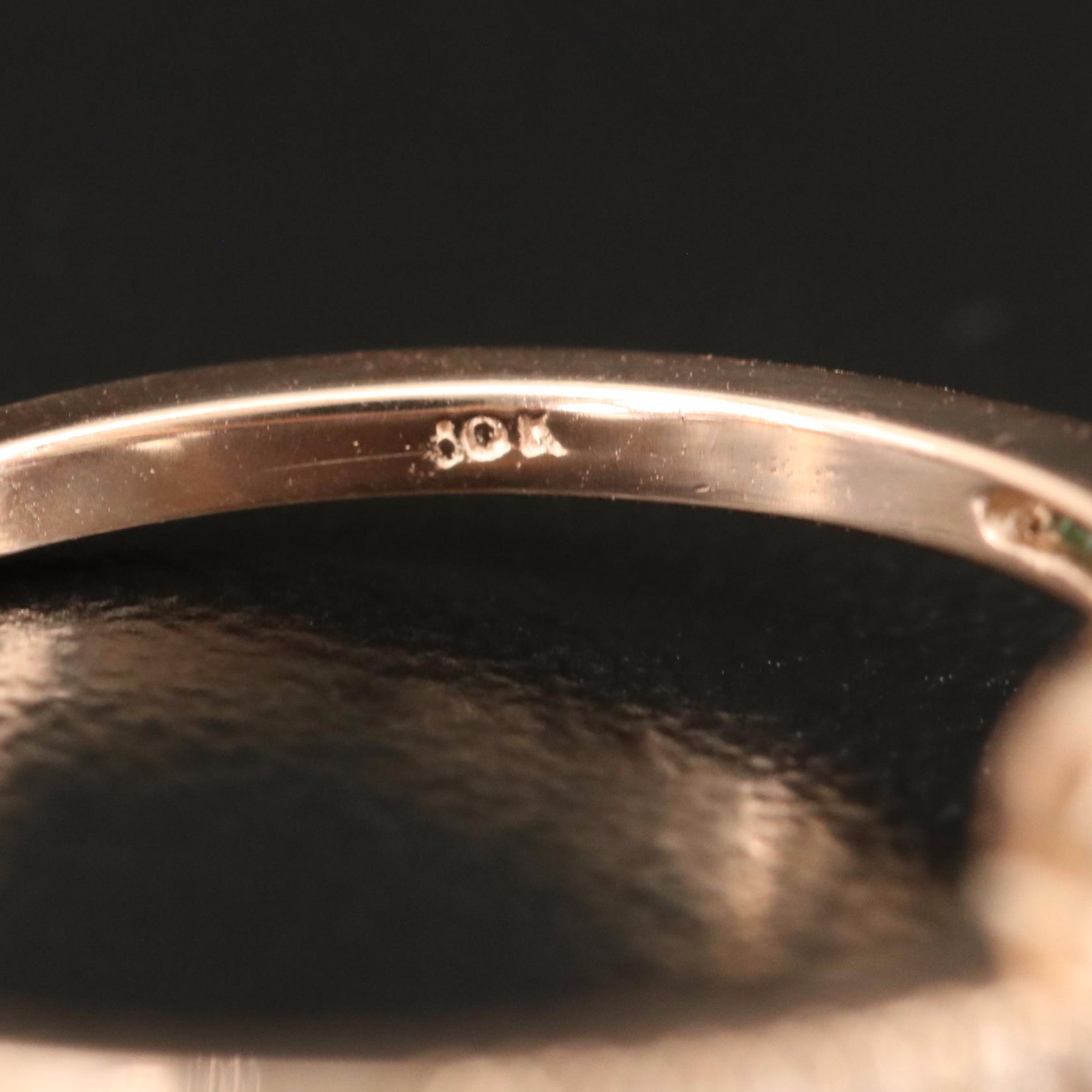 10K Rose Gold Emerald Ring