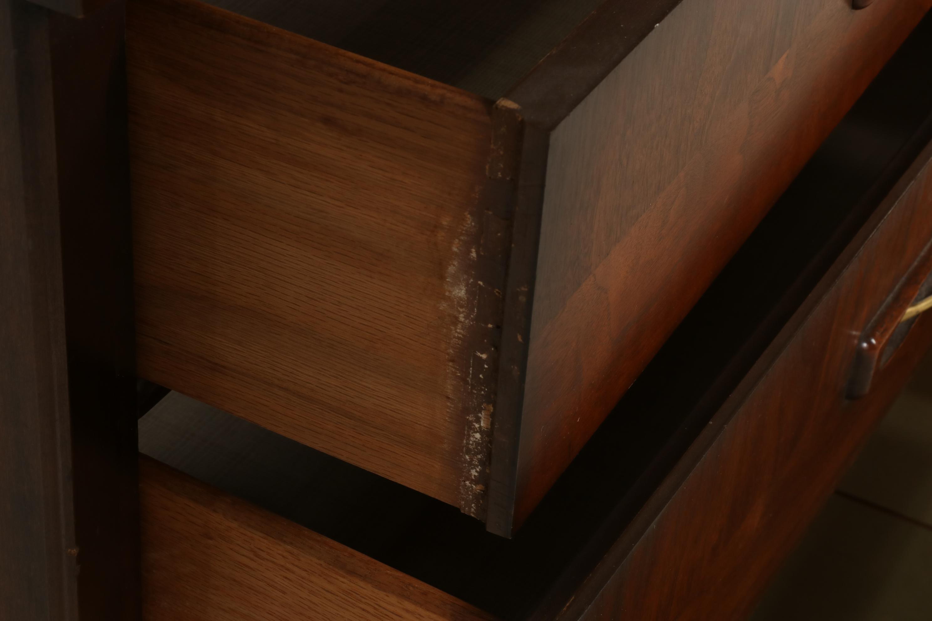 Mid Century Modern Style Walnut Finish Chest of Drawers