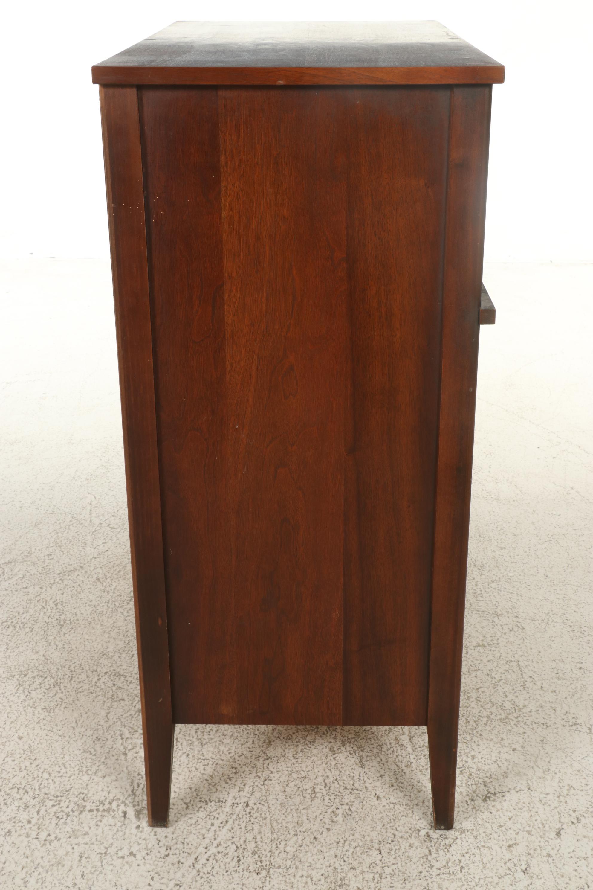 Mid Century Modern Style Walnut Finish Chest of Drawers