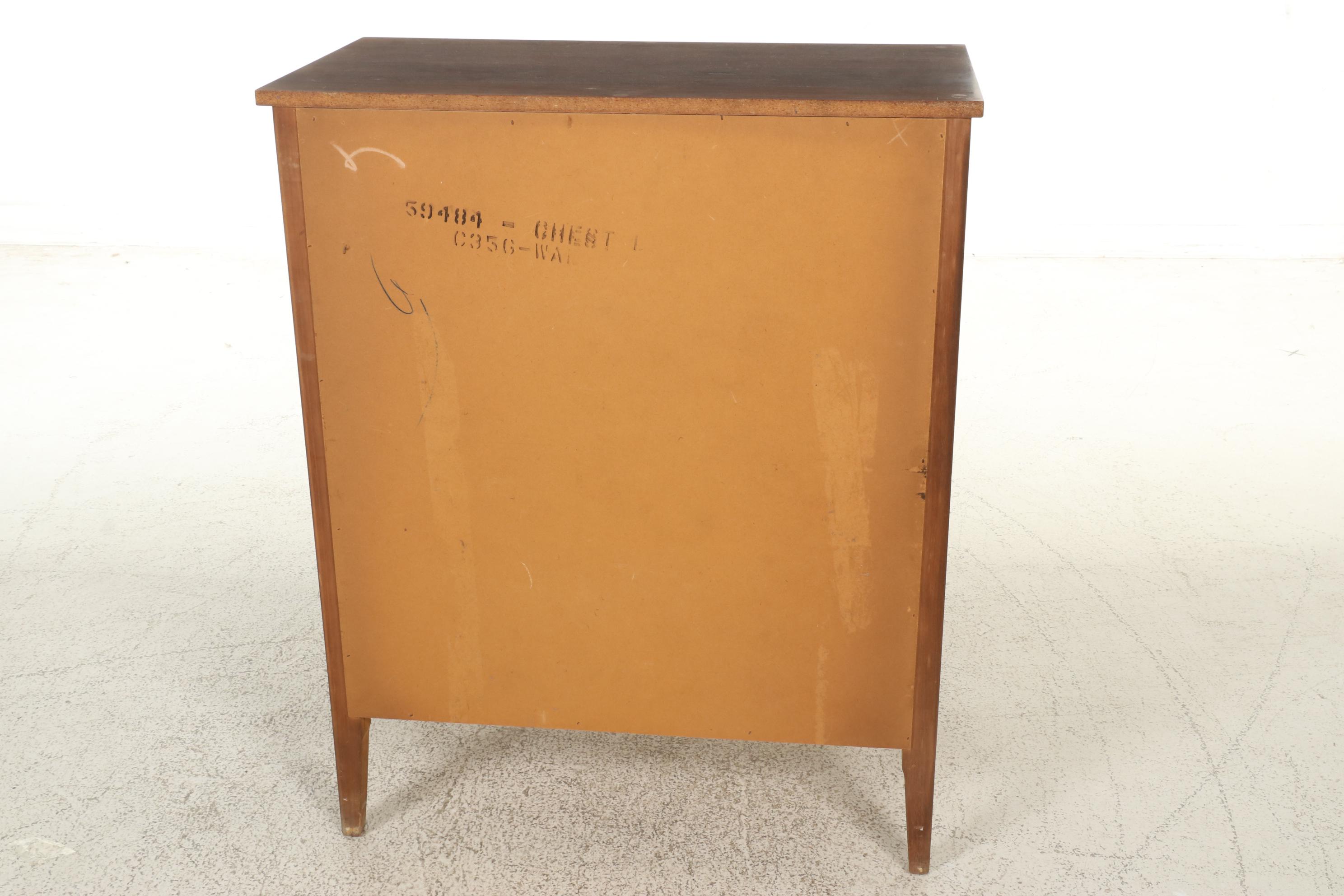 Mid Century Modern Style Walnut Finish Chest of Drawers
