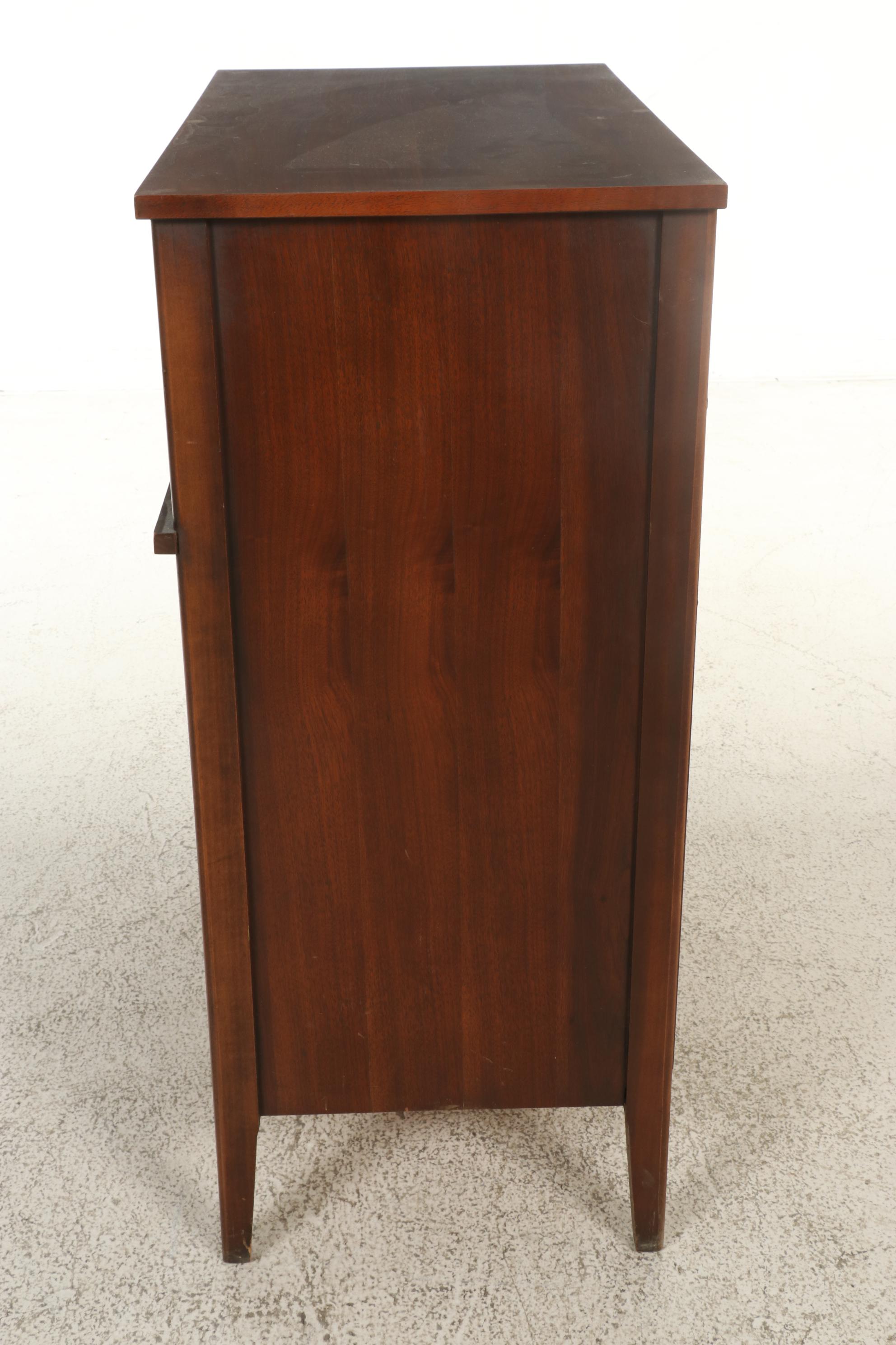 Mid Century Modern Style Walnut Finish Chest of Drawers