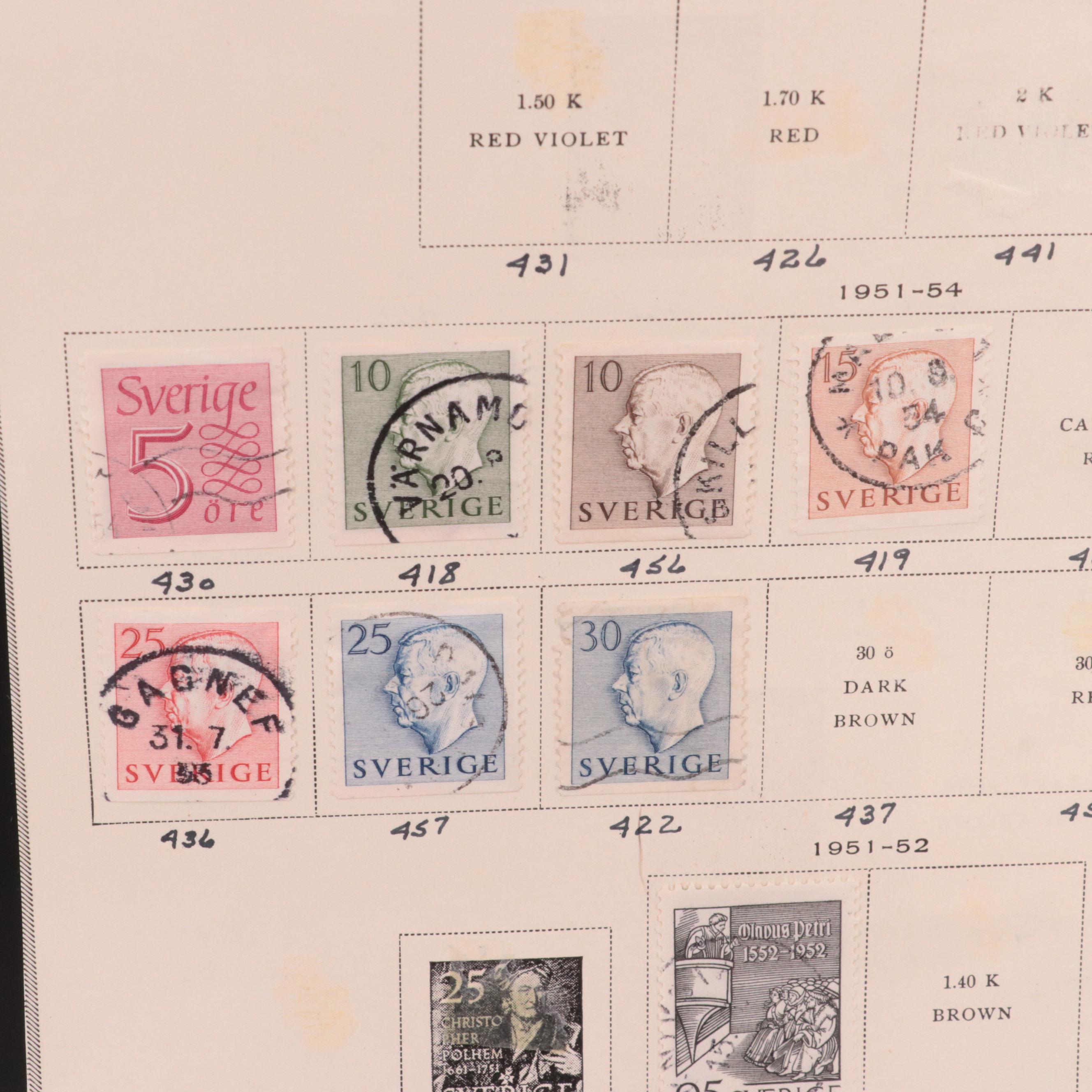 Postage Stamp Collection from Sweden