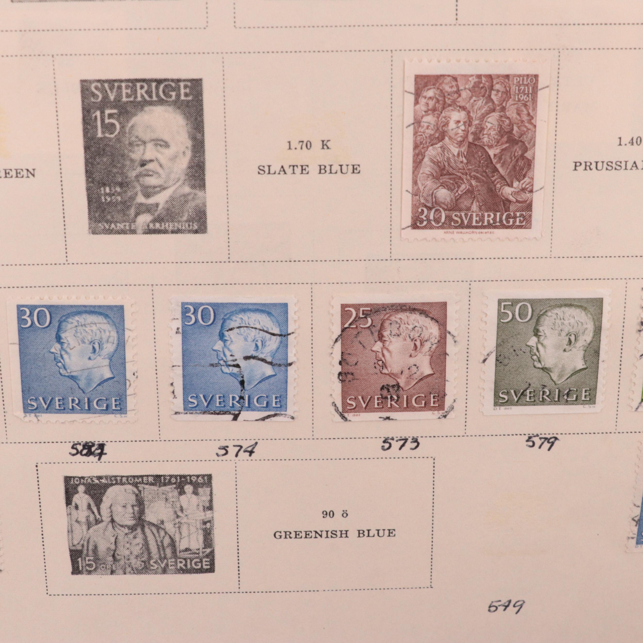 Postage Stamp Collection from Sweden