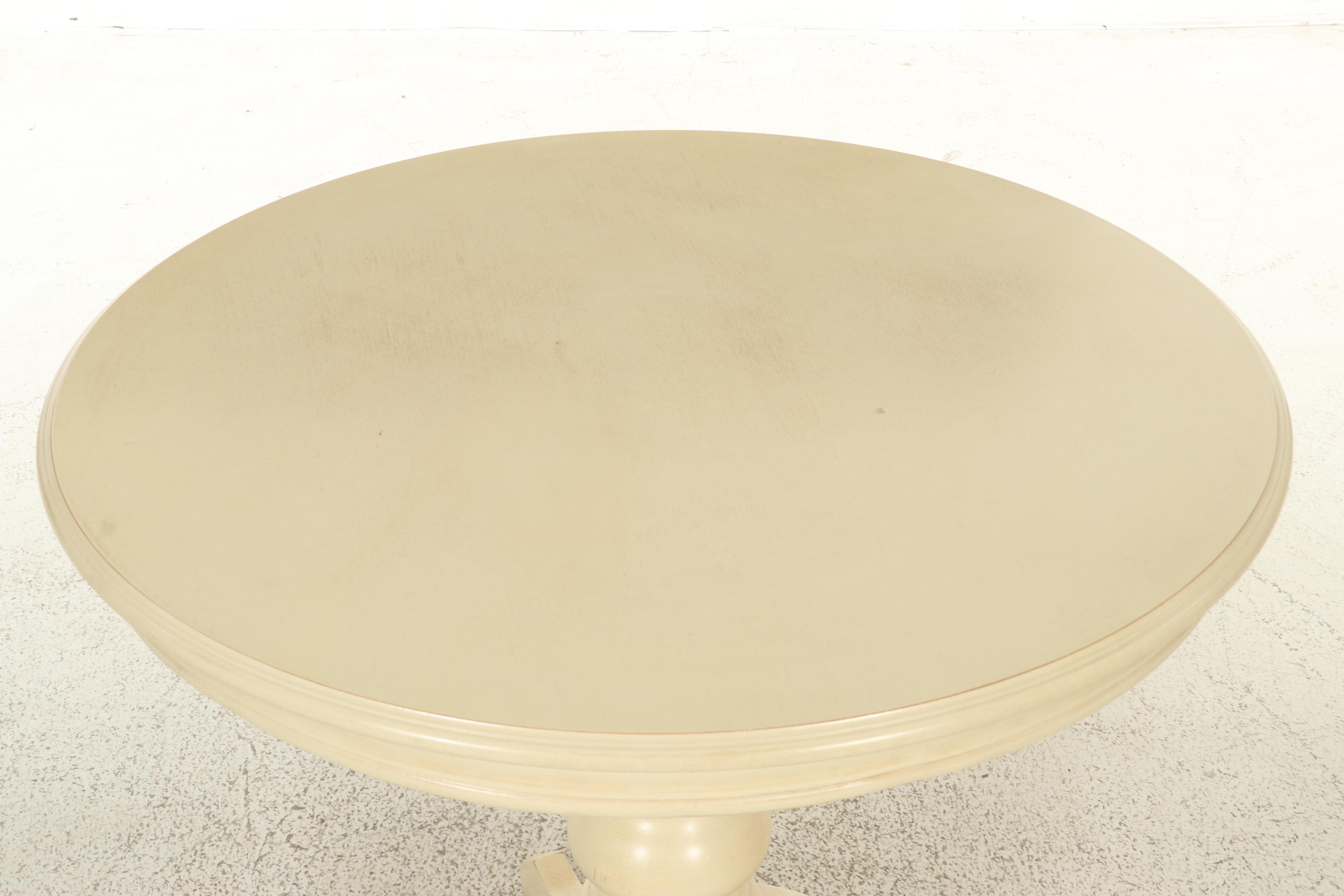 Arhaus Painted Wooden Pedestal Table